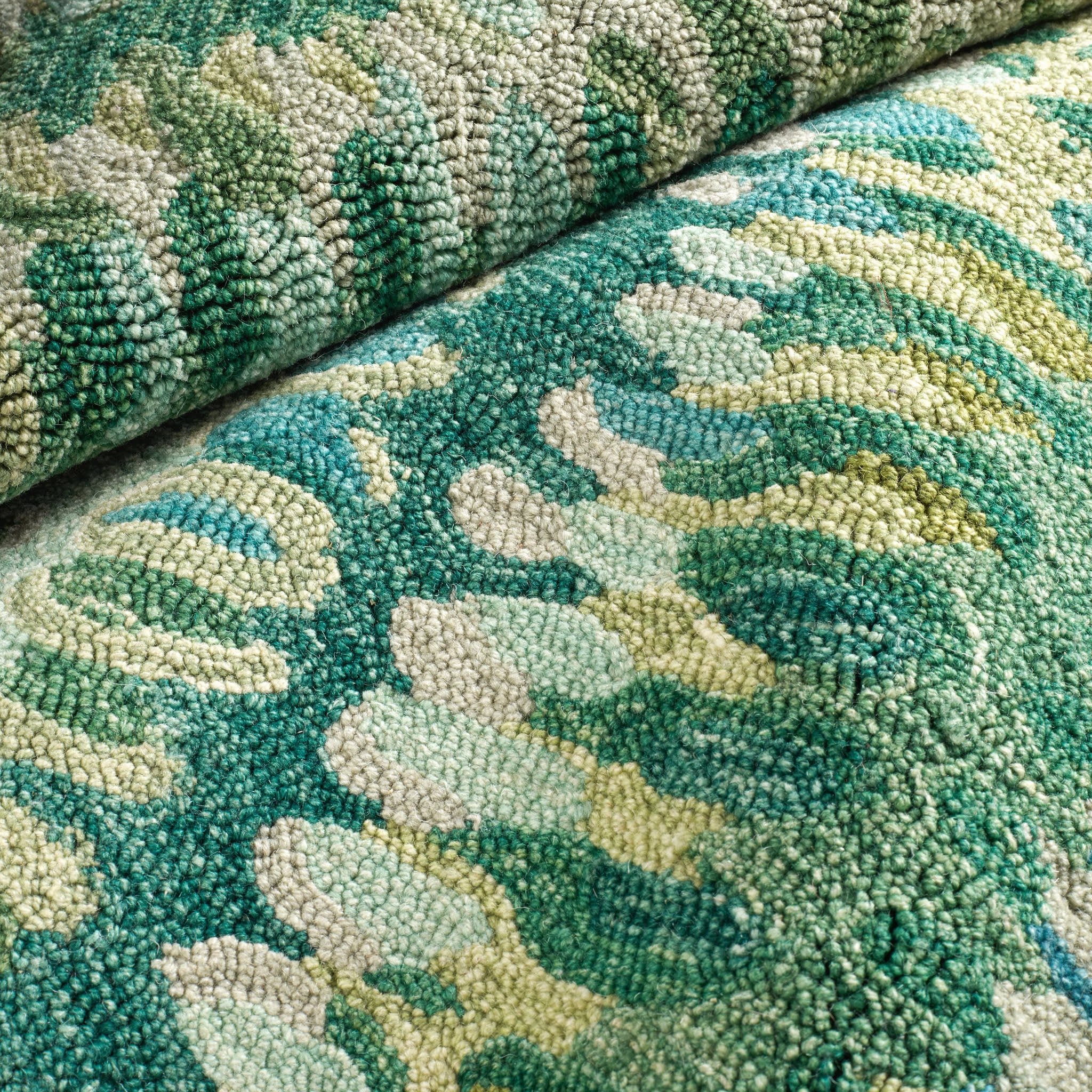 Paint Chip Hand Micro Hooked Wool Rug | Moss - Image 8
