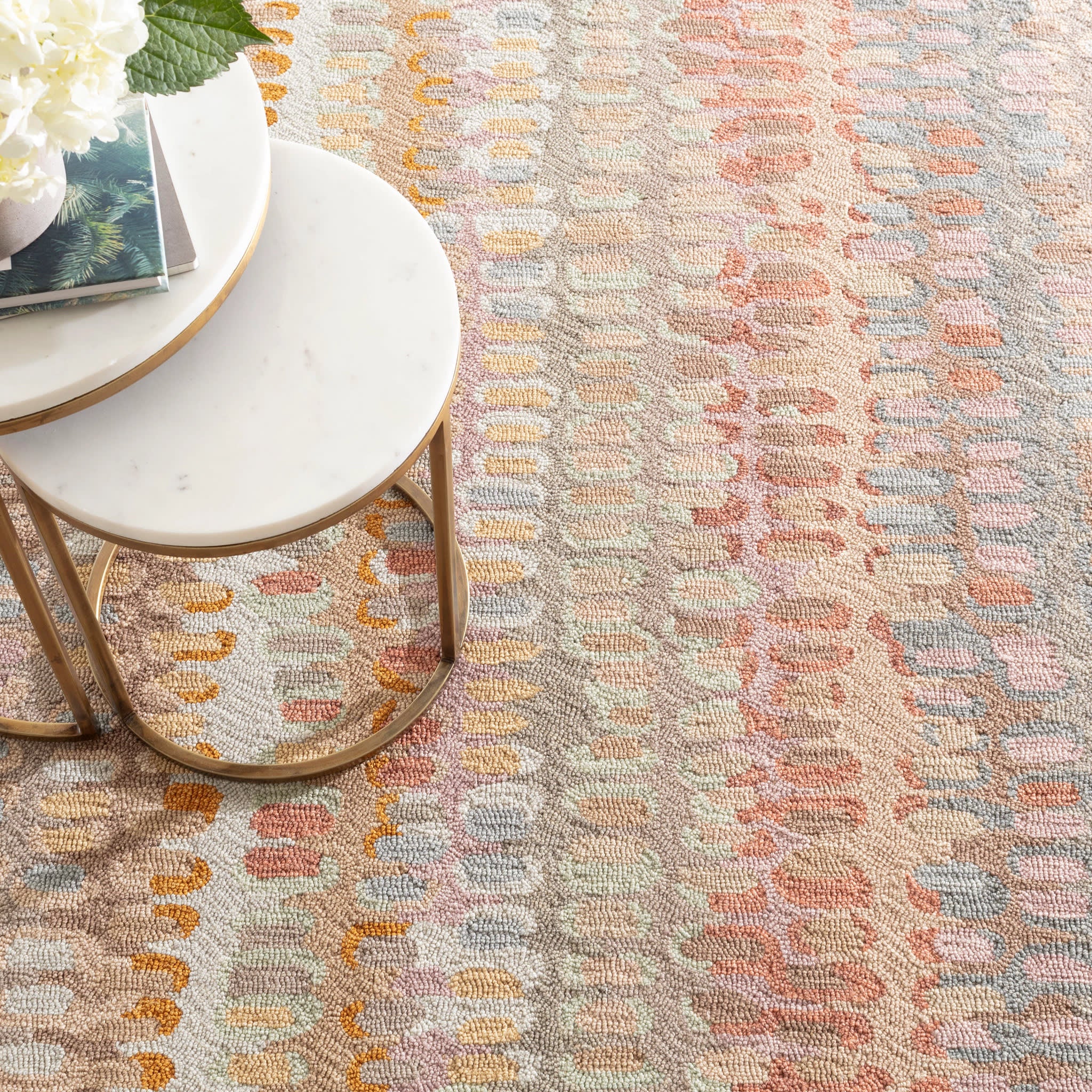 Paint Chip Hand Micro Hooked Wool Rug | Stone - Image 7