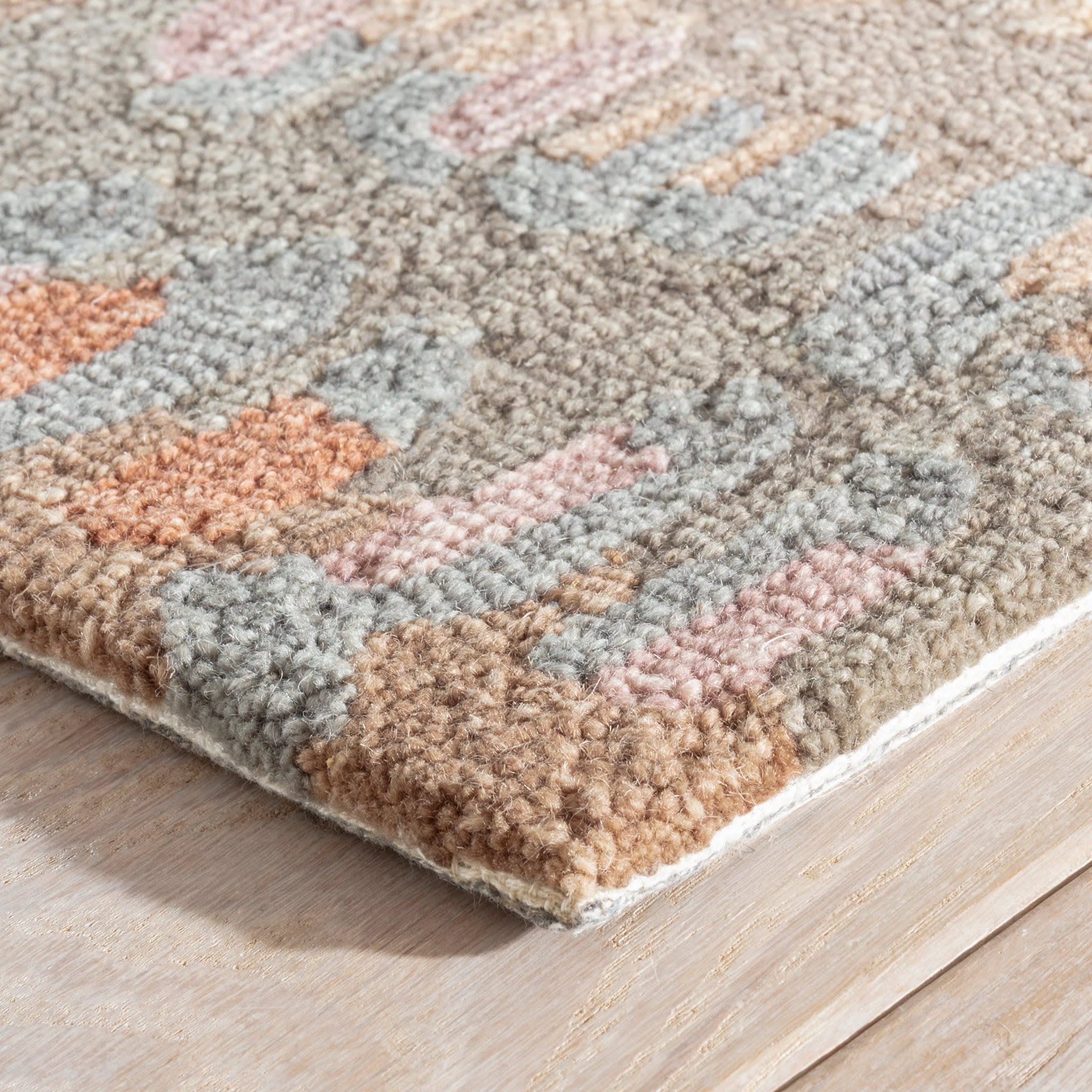 Paint Chip Hand Micro Hooked Wool Rug | Stone - Image 8