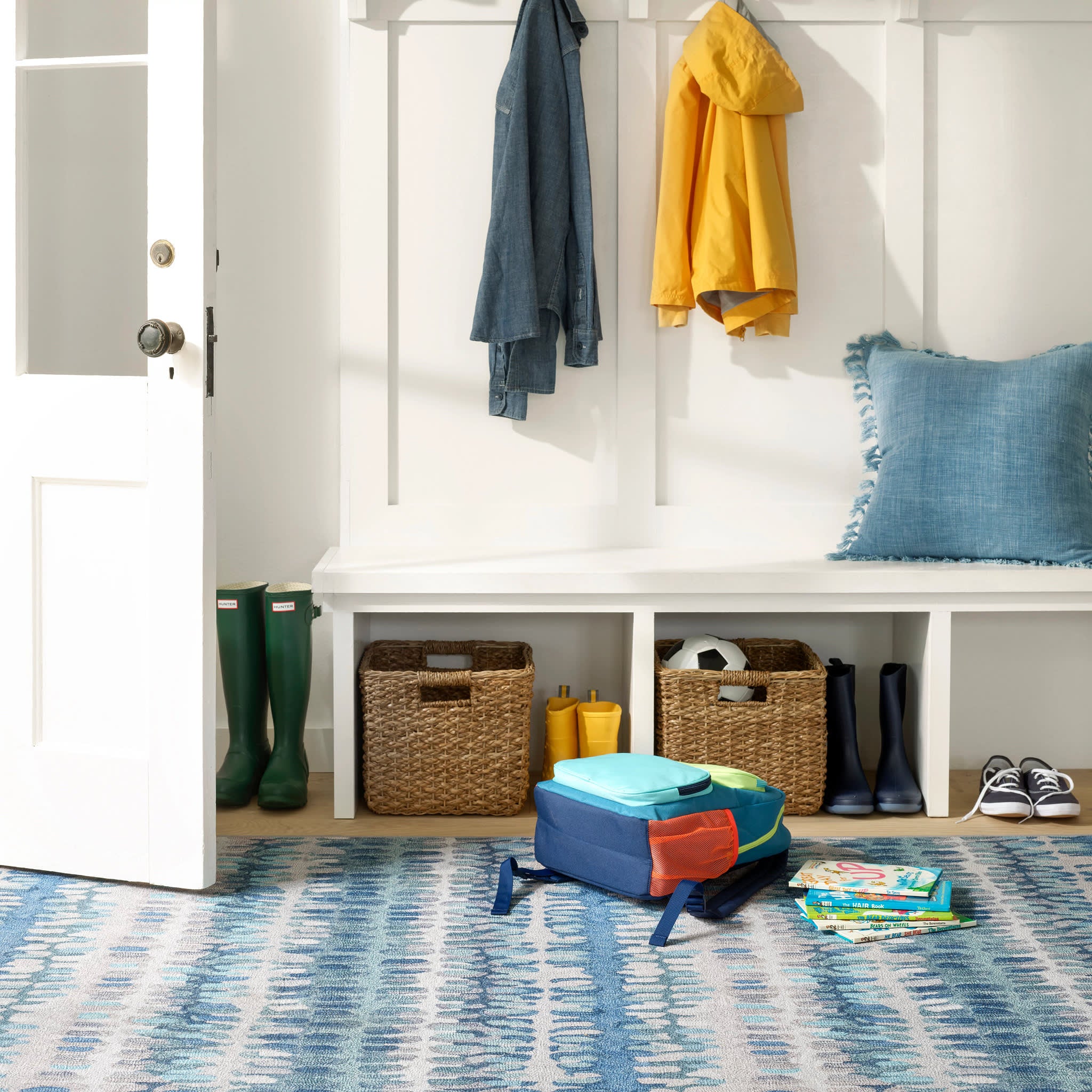 Paint Chip Machine Washable Rug | Blue - Image 2