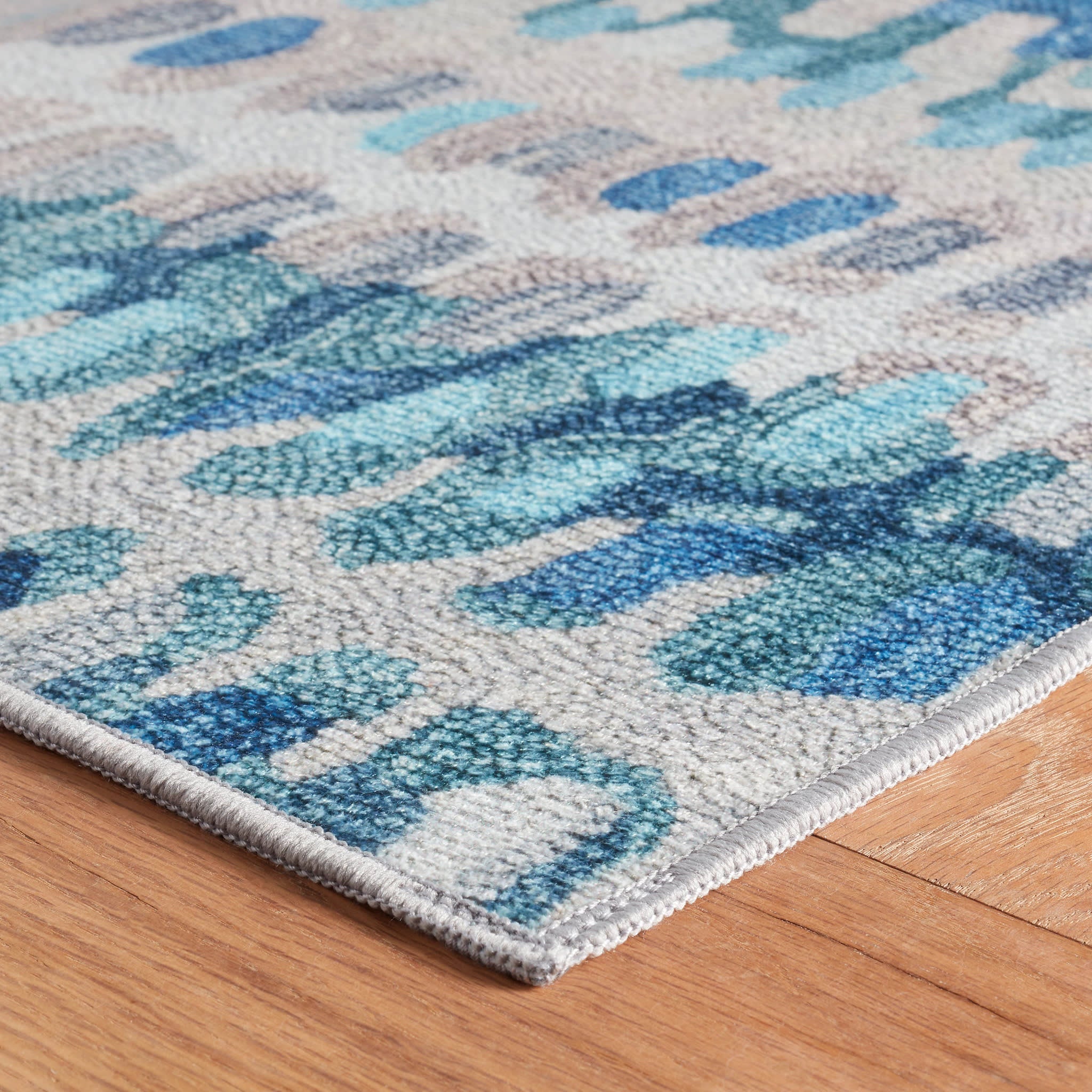 Paint Chip Machine Washable Rug | Blue - Image 5