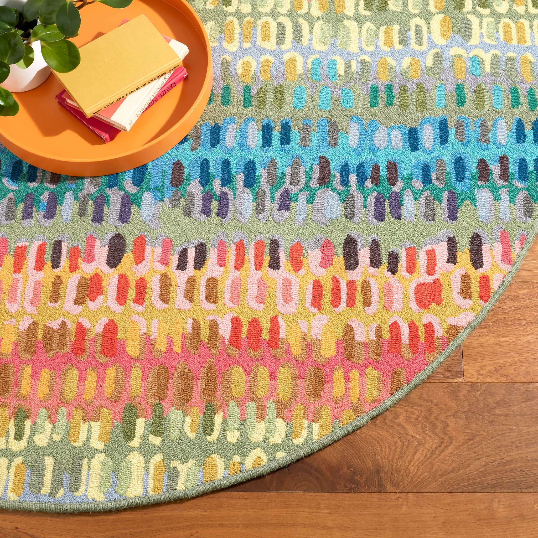 Paint Chip Hand Micro Hooked Wool Custom Rug | Multi - Image 4