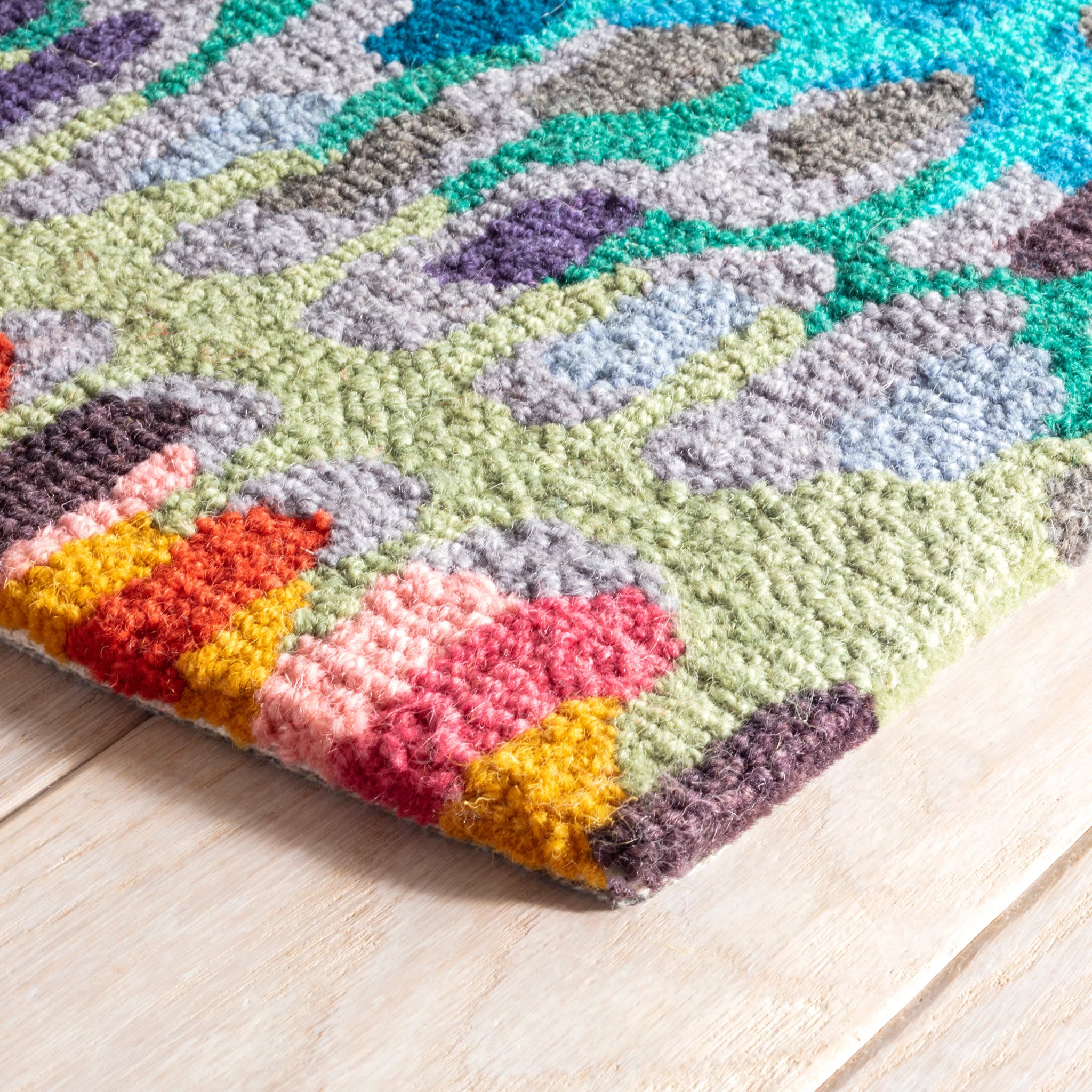 Paint Chip Hand Micro Hooked Wool Rug | Multi - Image 10