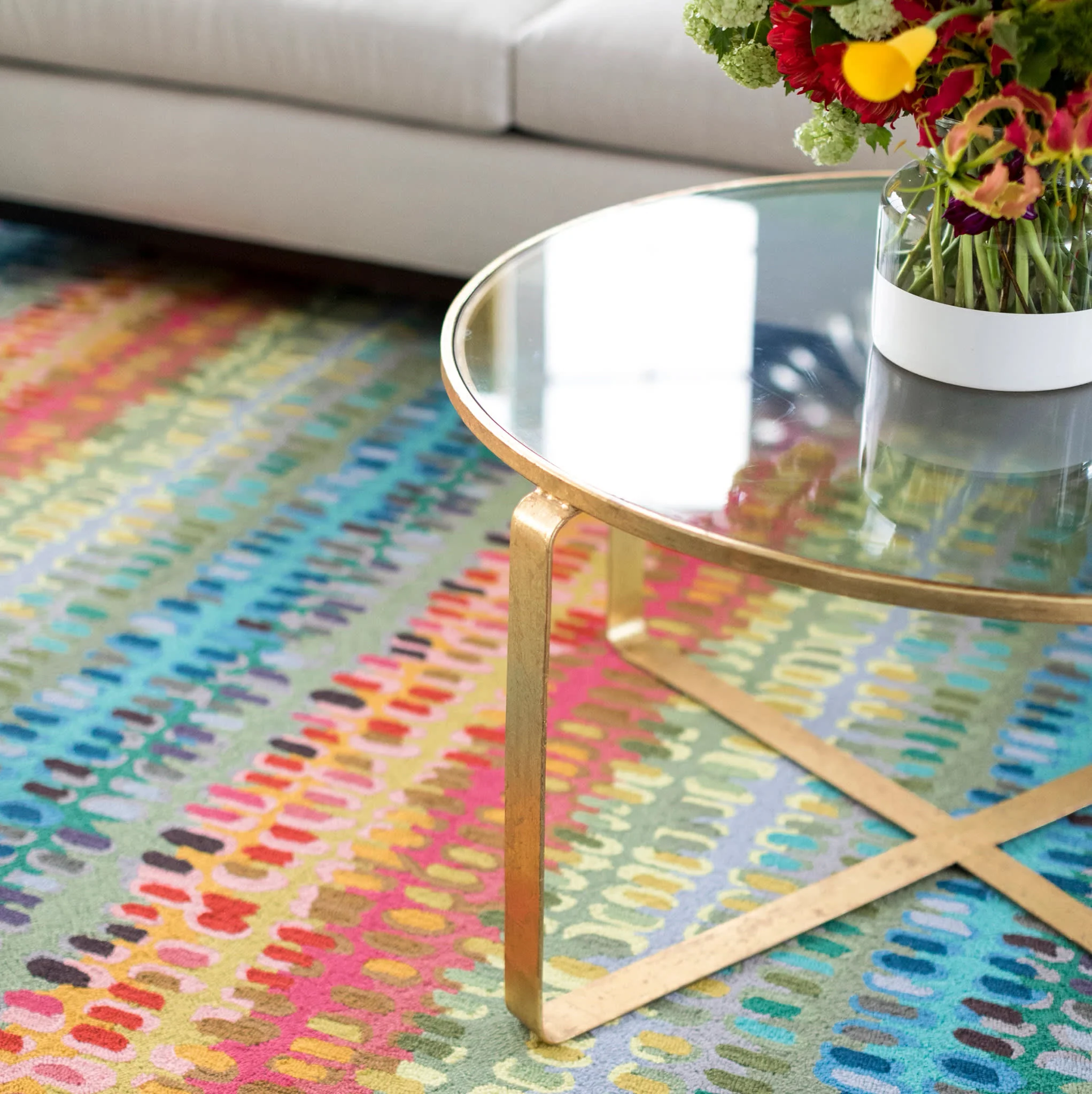 Paint Chip Hand Micro Hooked Wool Rug | Multi - Image 8