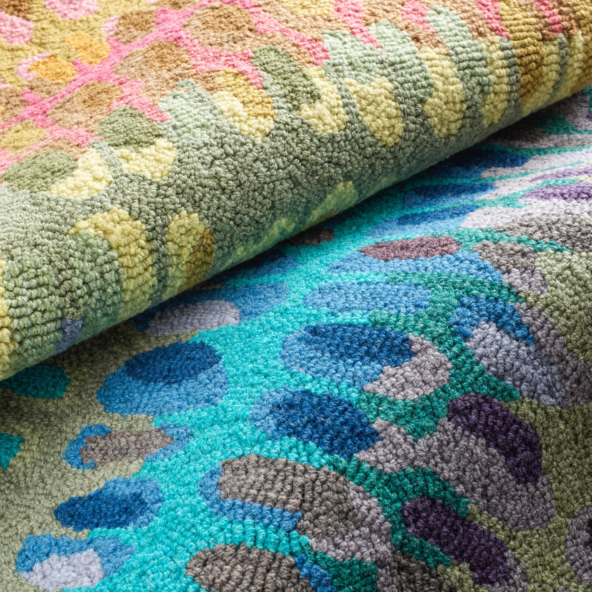 Paint Chip Hand Micro Hooked Wool Rug | Multi - Image 9