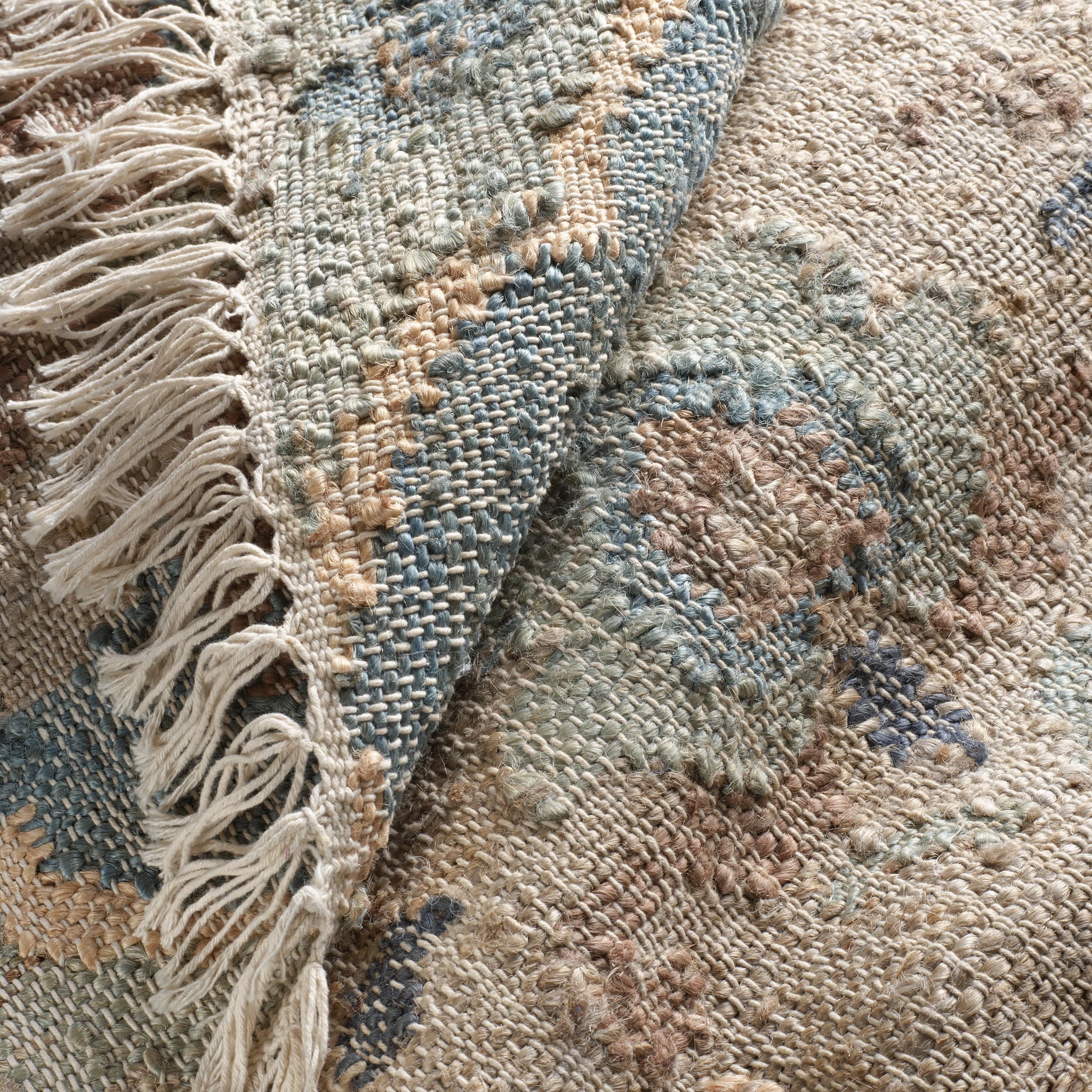 Pali Handwoven Jute Rug | Blue - Image 8