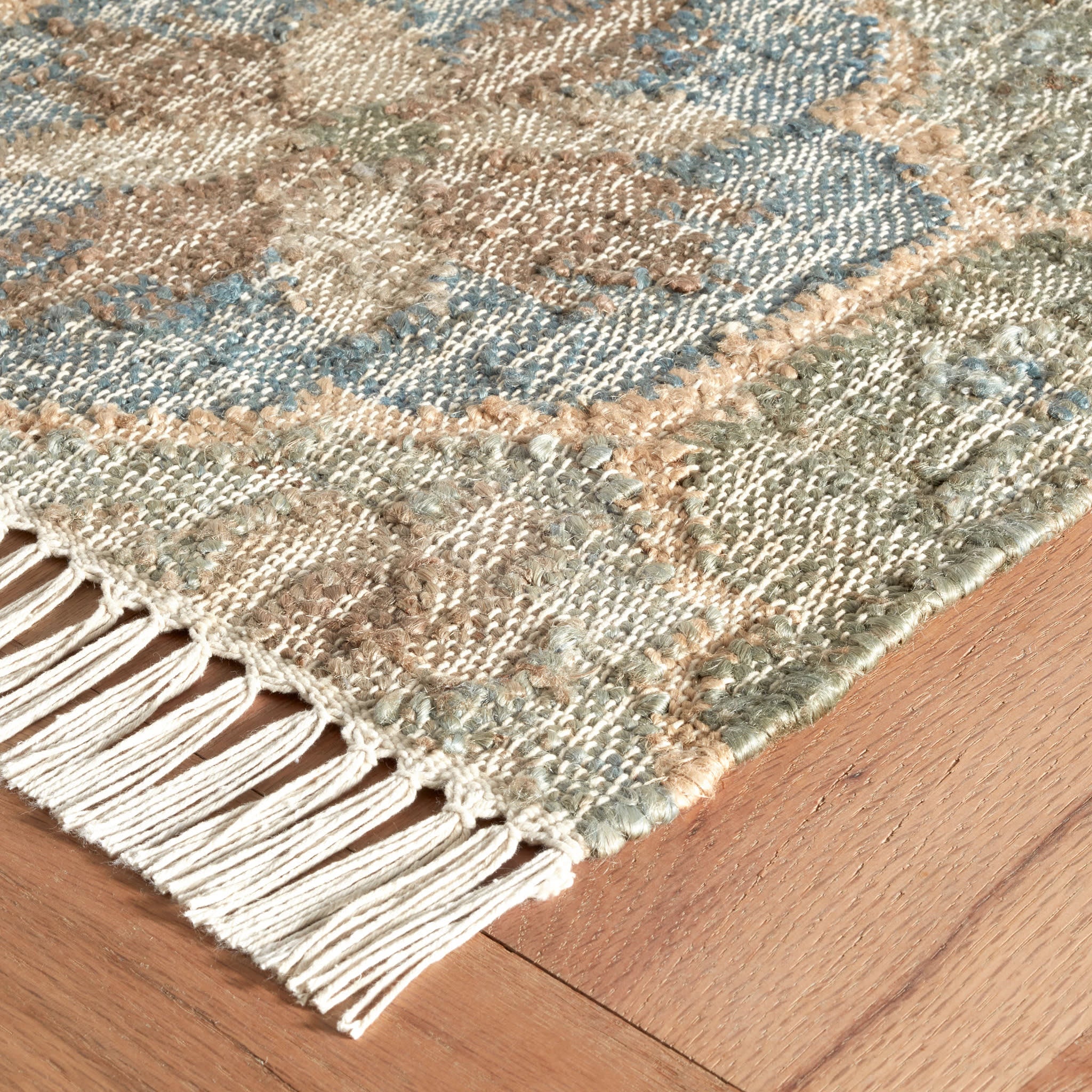 Pali Handwoven Jute Rug | Blue - Image 9