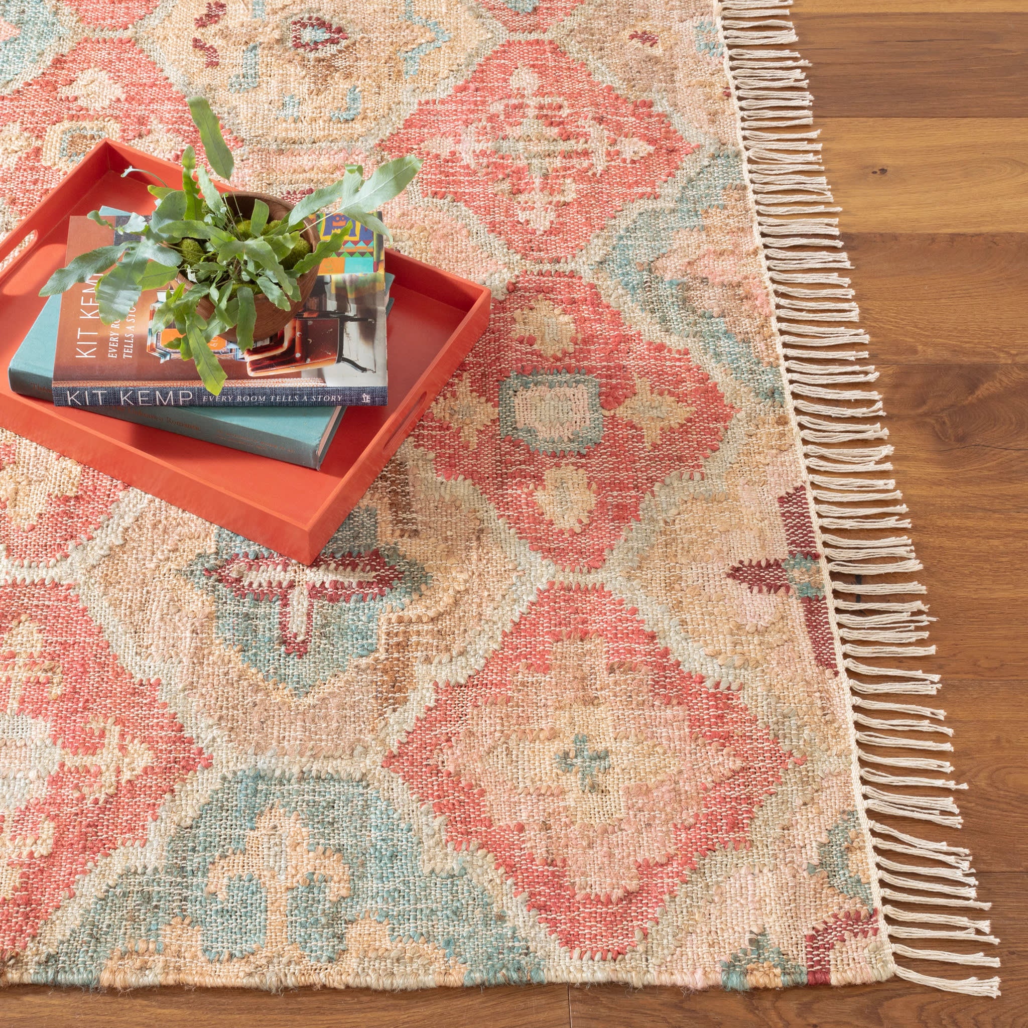 Pali Handwoven Jute Rug | Terracotta - Image 3