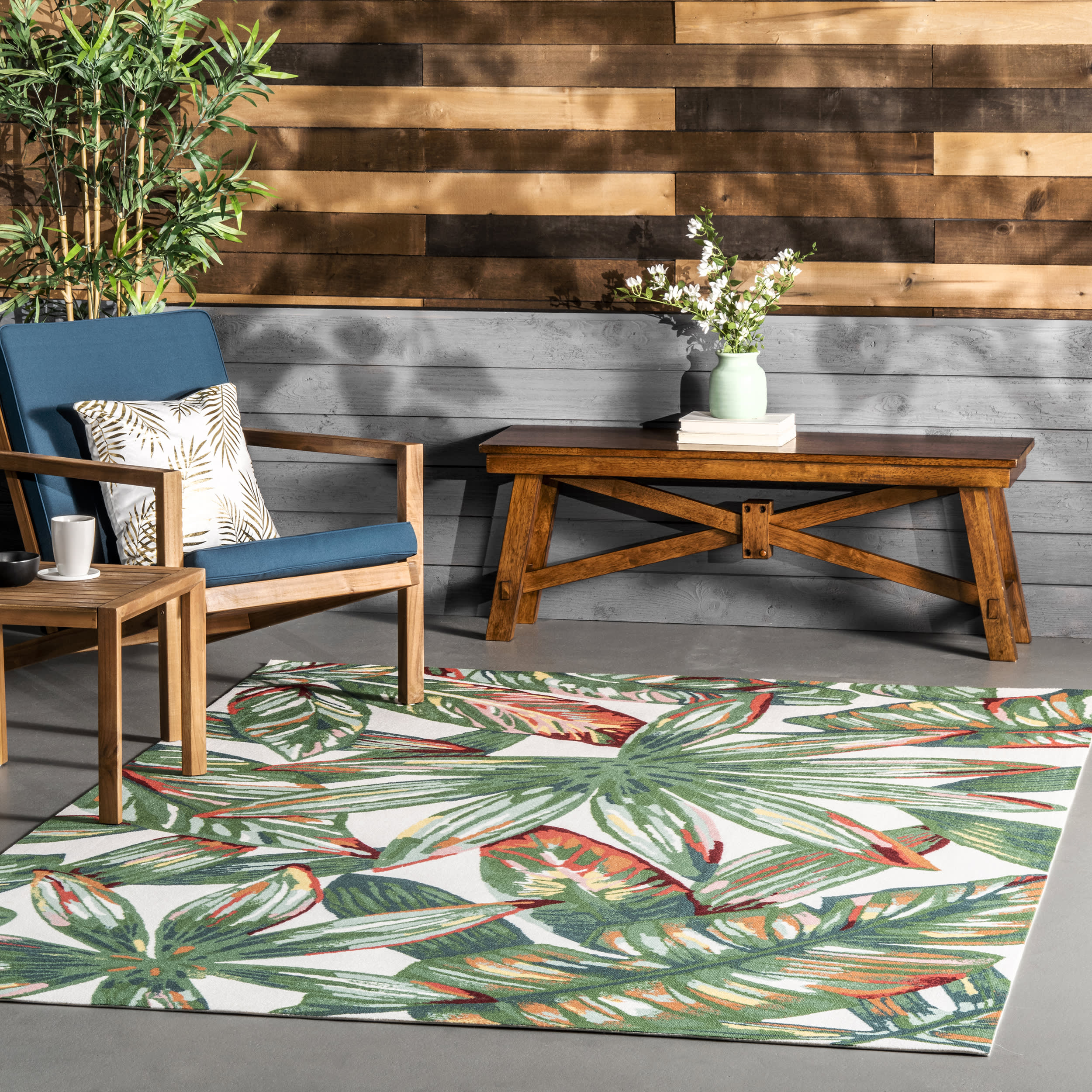 Palmetto Paradise Indoor/Outdoor Rug | Green Multicolor - Image 2