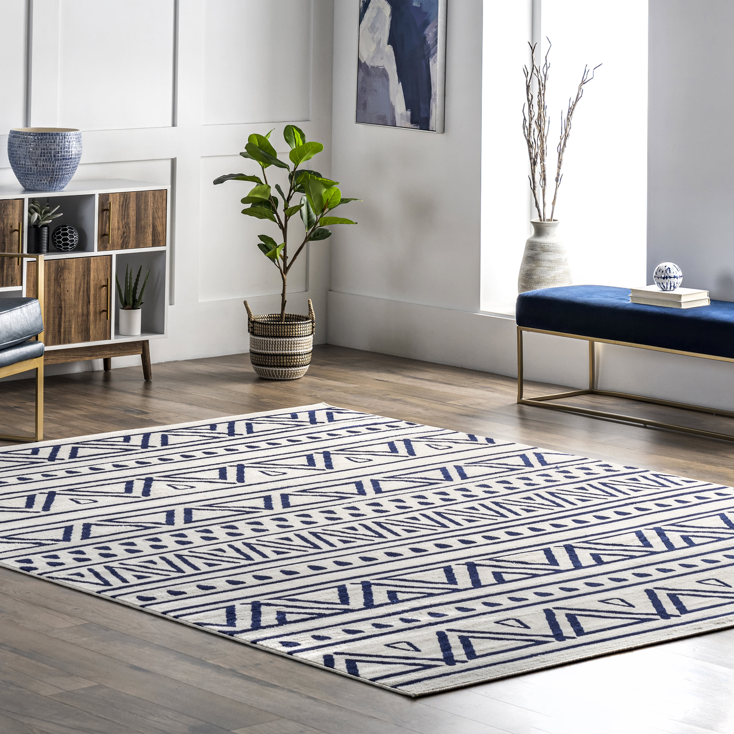 Pamela Fiesta Stripes Rug | Blue - Image 2