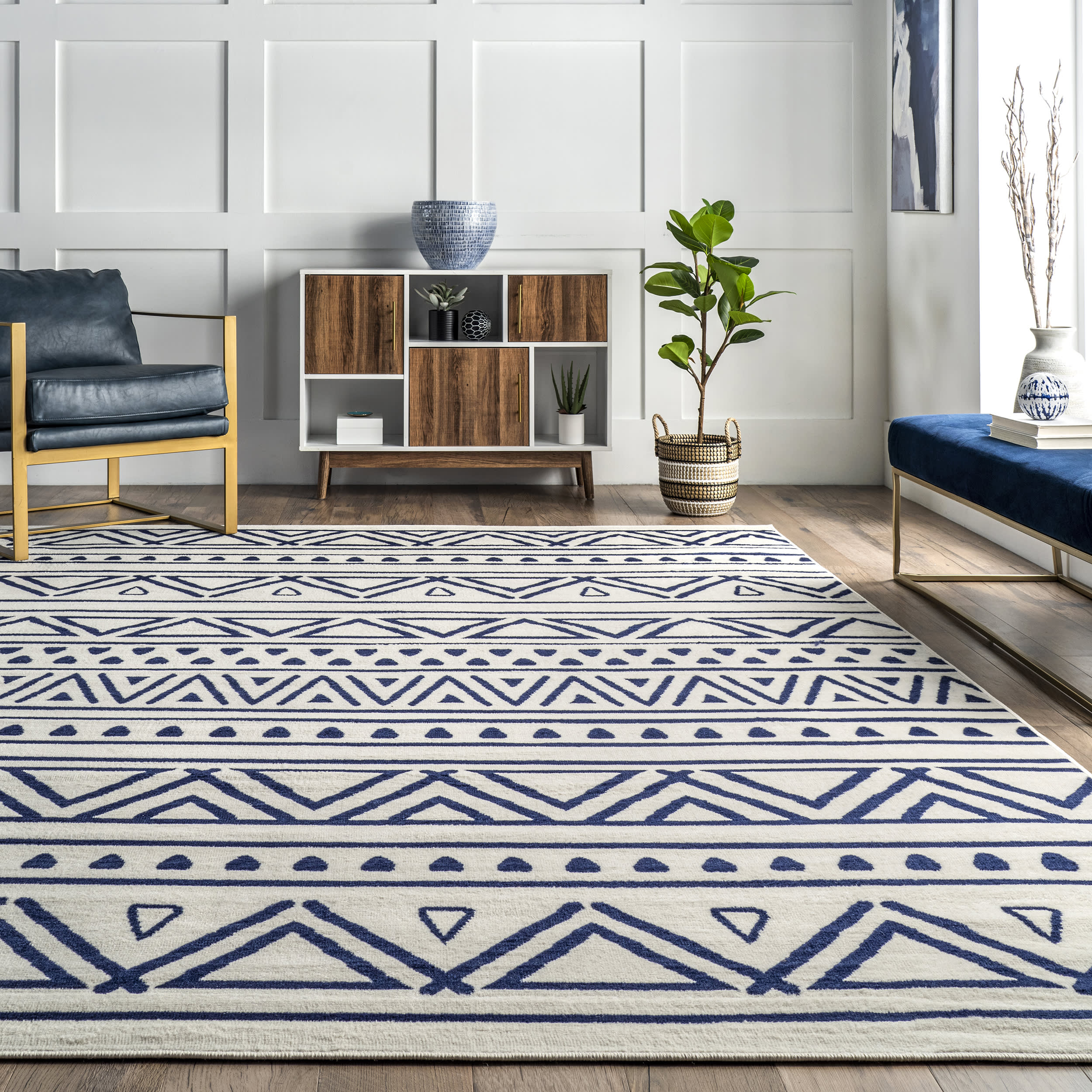 Pamela Fiesta Stripes Rug | Blue - Image 4