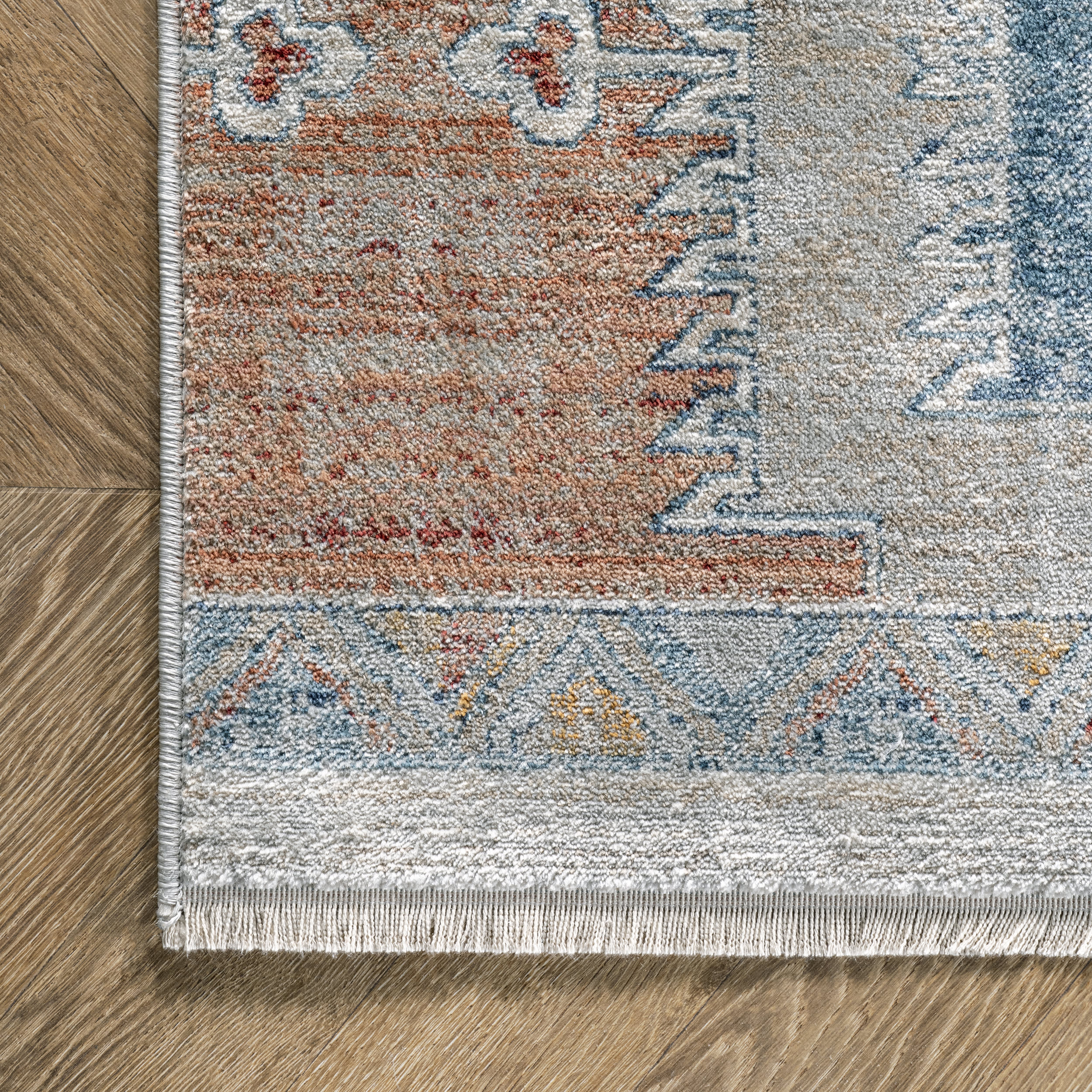Paneled Aztec Rug | Rust - Image 3
