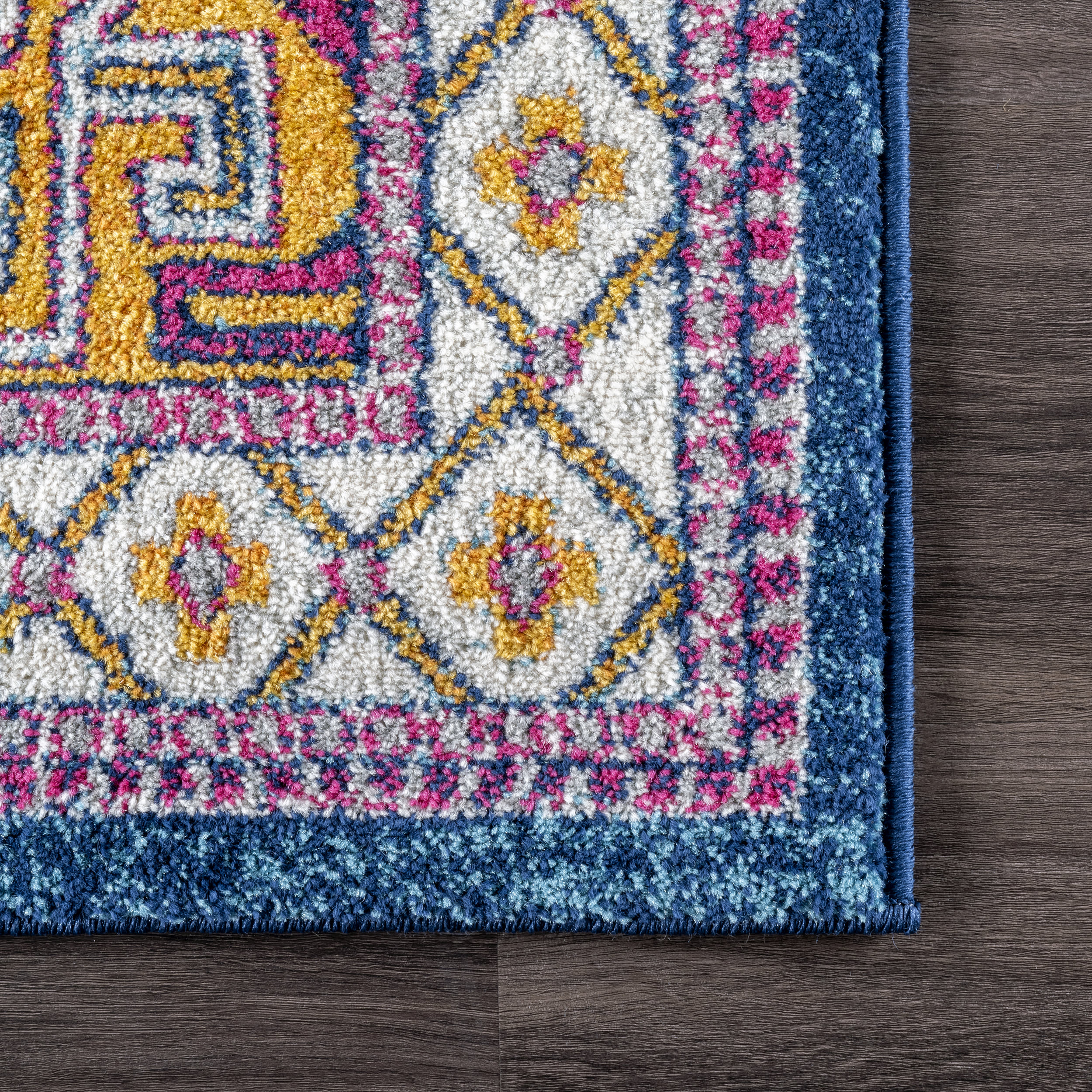 Paneled Geometric Rug | Navy - Image 3