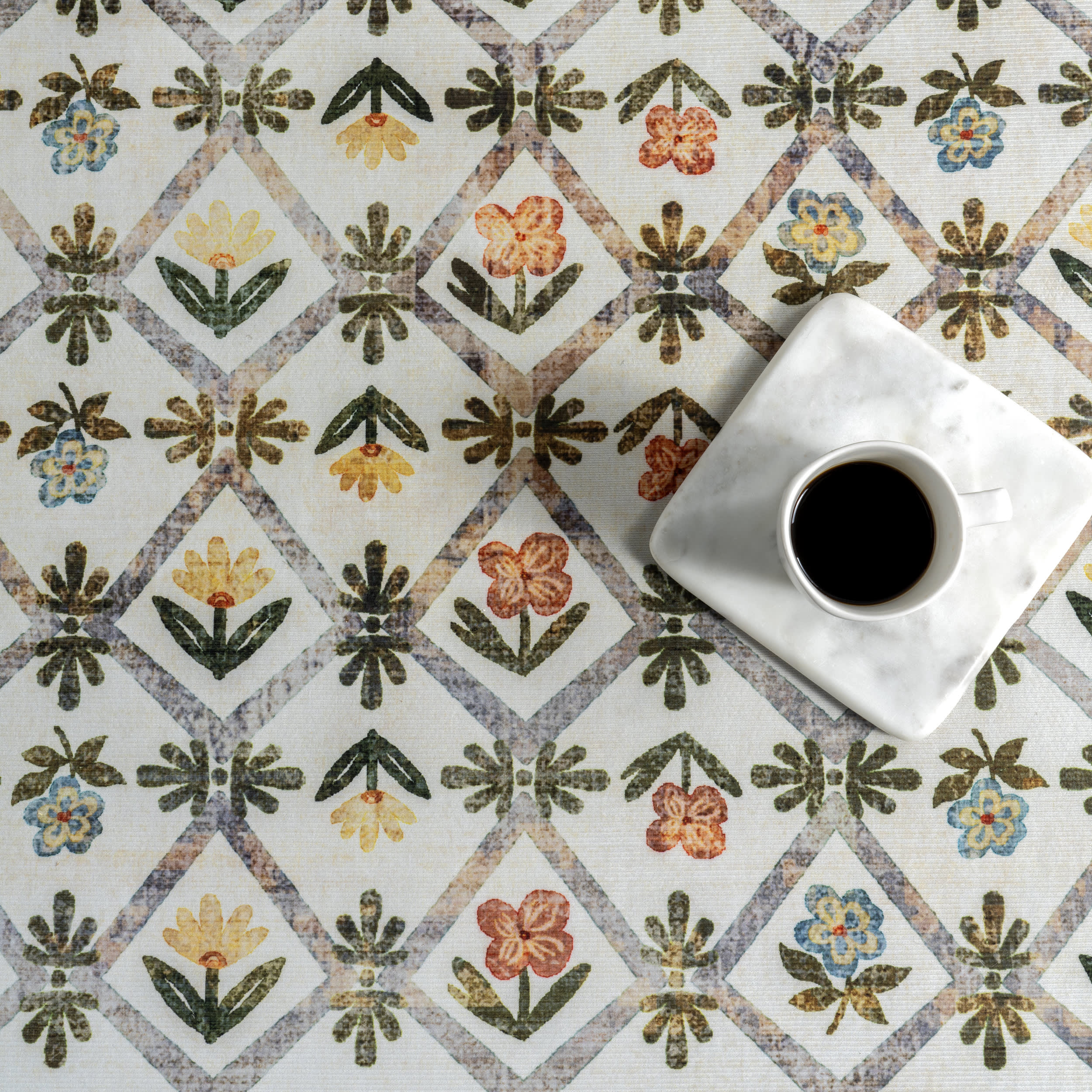 Park Floral Washable Rug | Ivory - Image 8