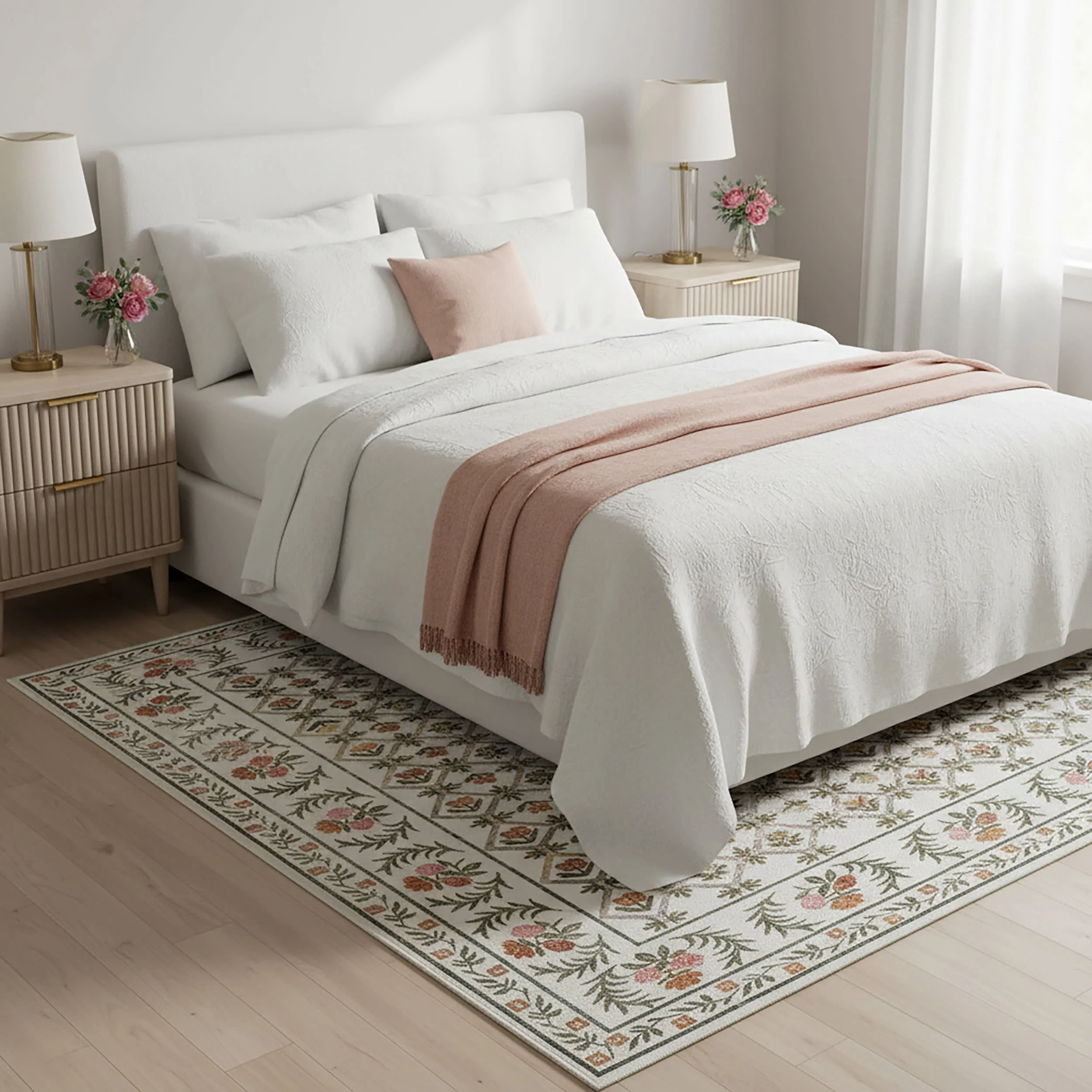 Park Floral Washable Rug | Ivory - Image 9