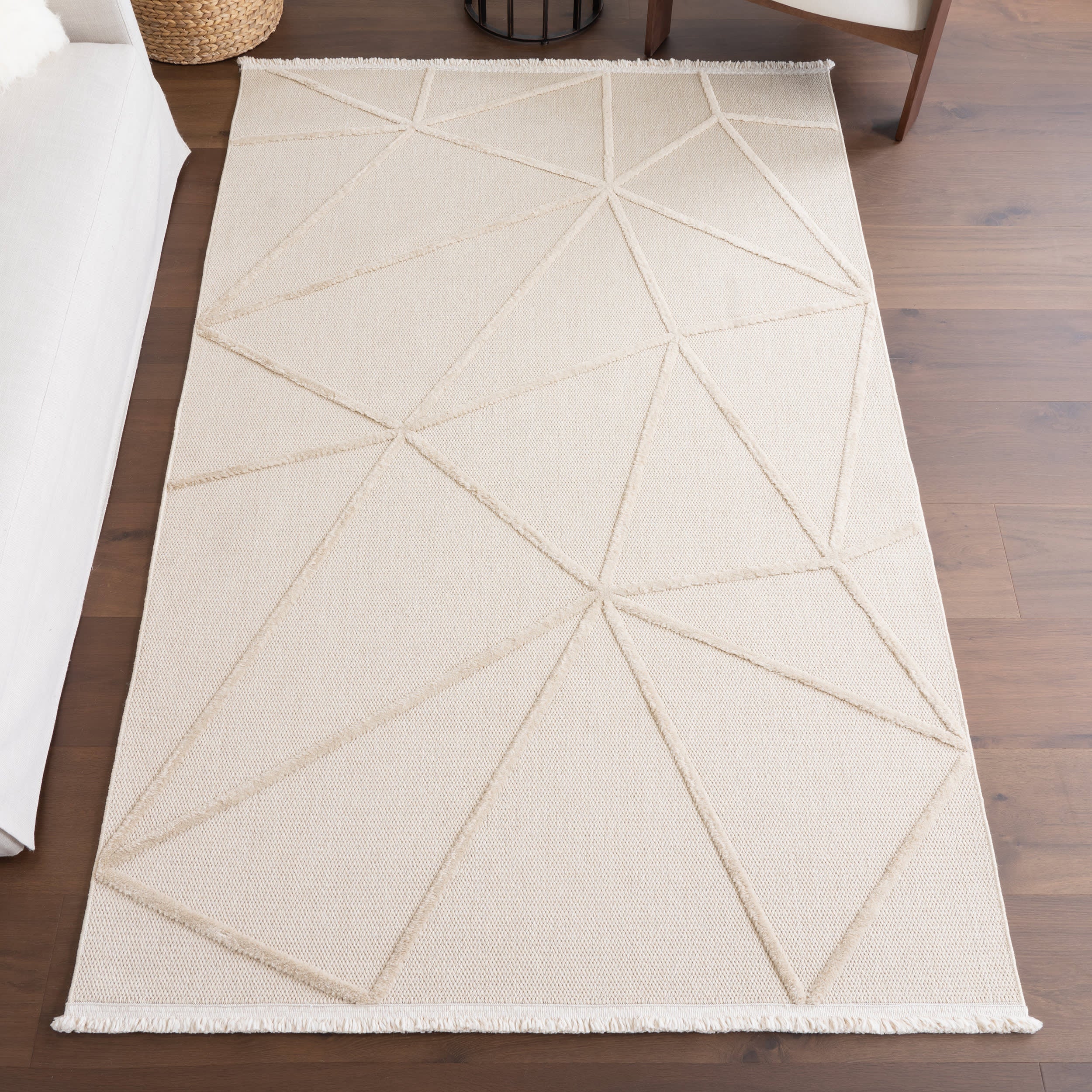 Parker Geometric Rug | Light Beige - Image 2