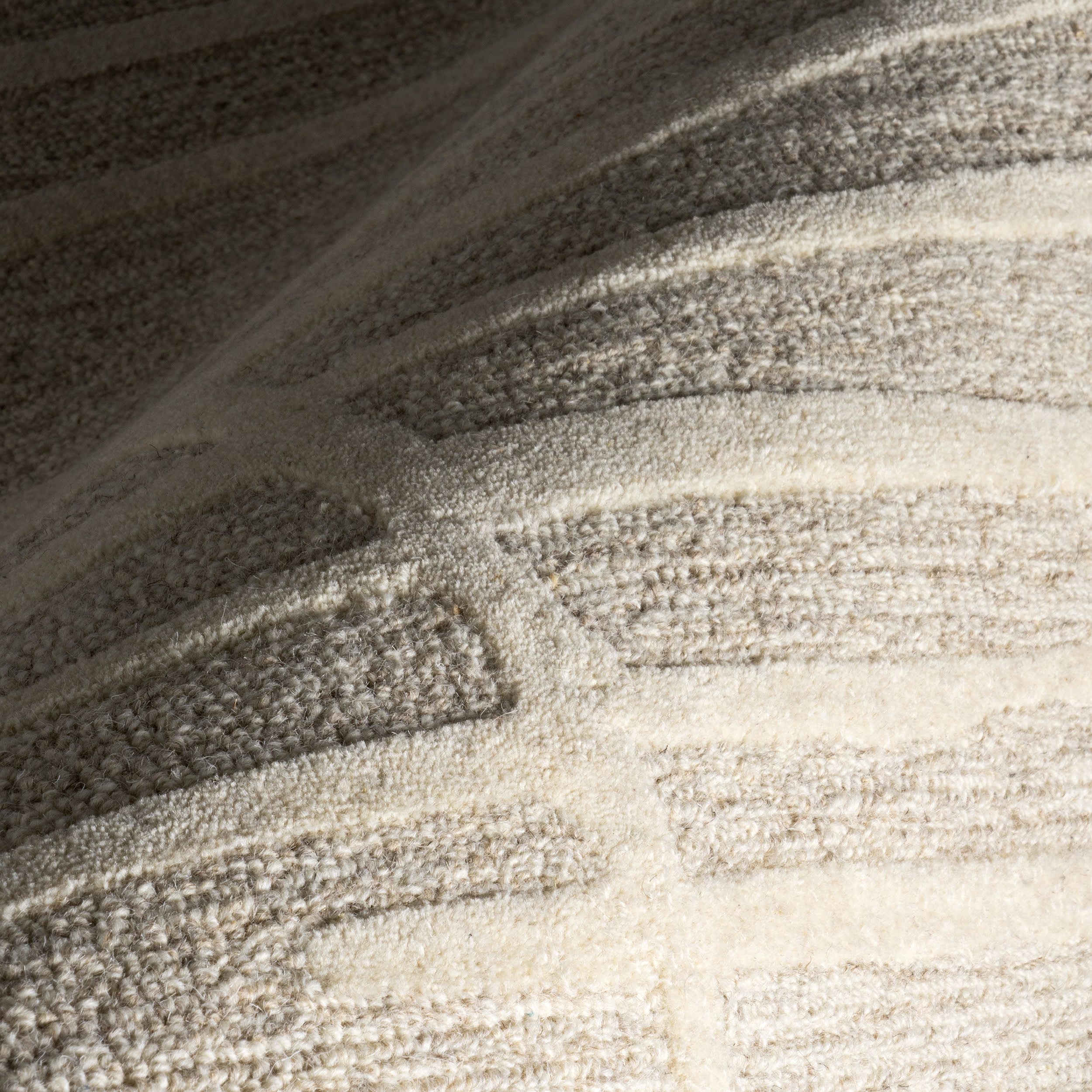 Parsa Striped Wool Rug | Beige - Image 3