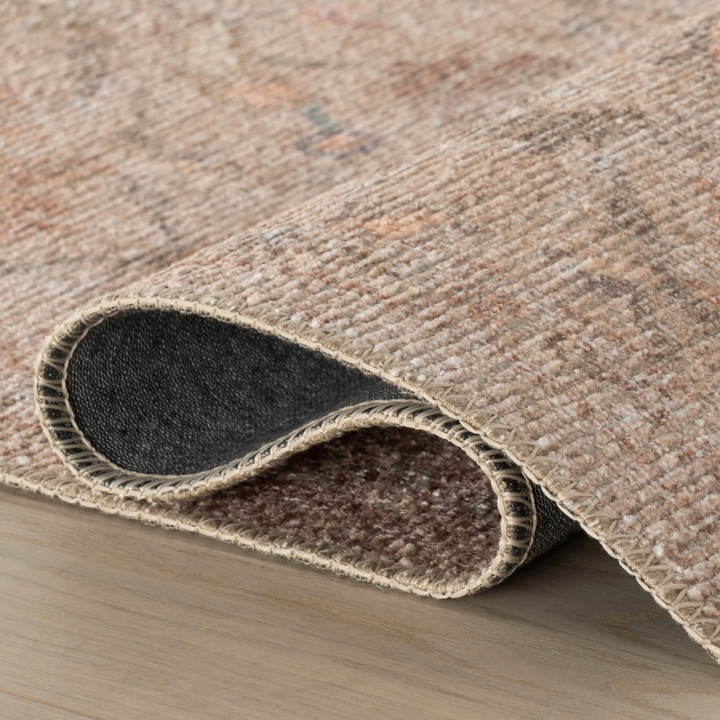 Partha Vintage & Distressed Washable Rug | Peach - Image 9