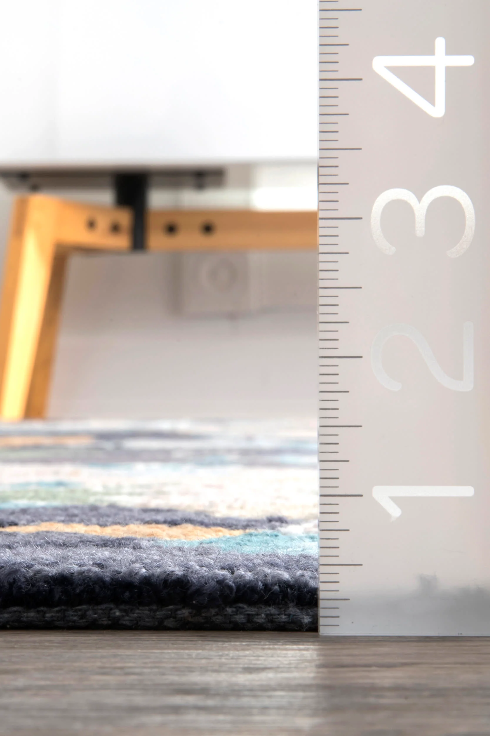 Patchwork Abstract Rug | Navy - Image 5