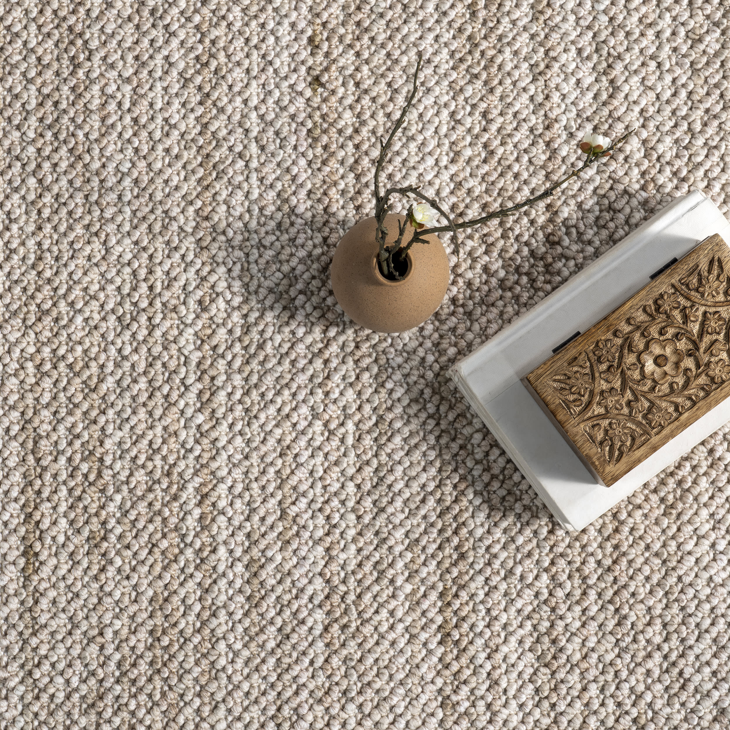 Patti Solid Textured Rug | Natural - Image 7