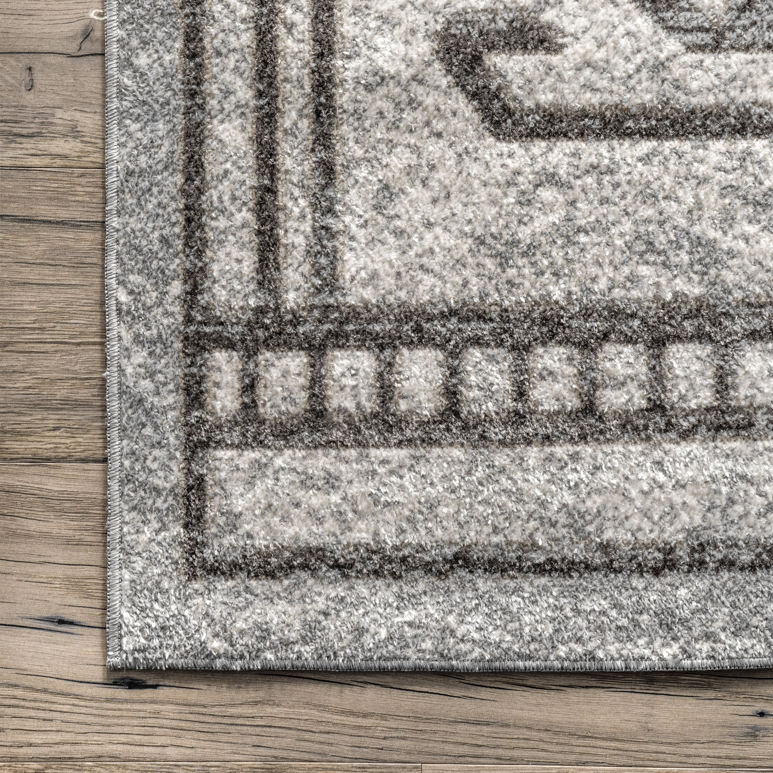 Pattie Graphic Washable Rug | Light Grey - Image 3