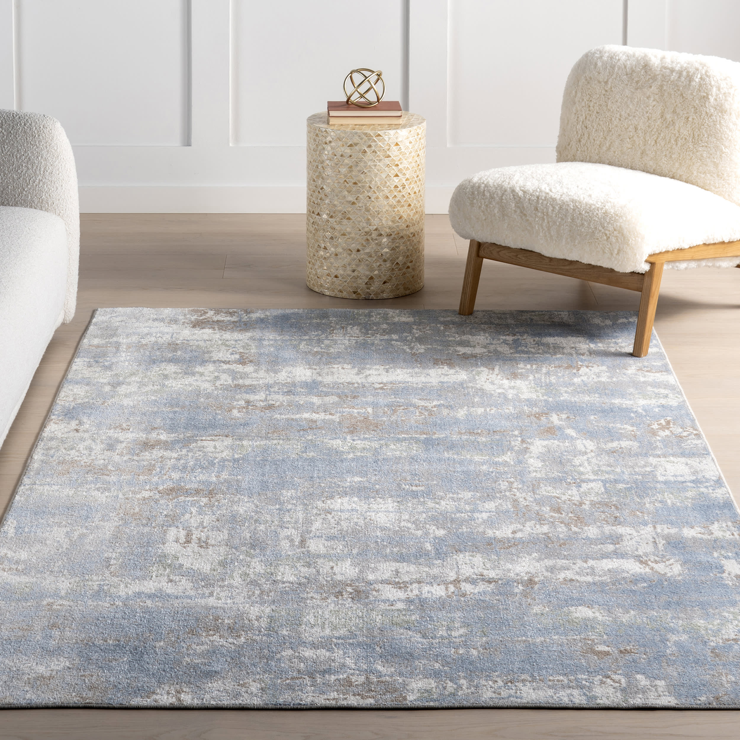 Patty Washable Rainy Days Rug | Blue - Image 5