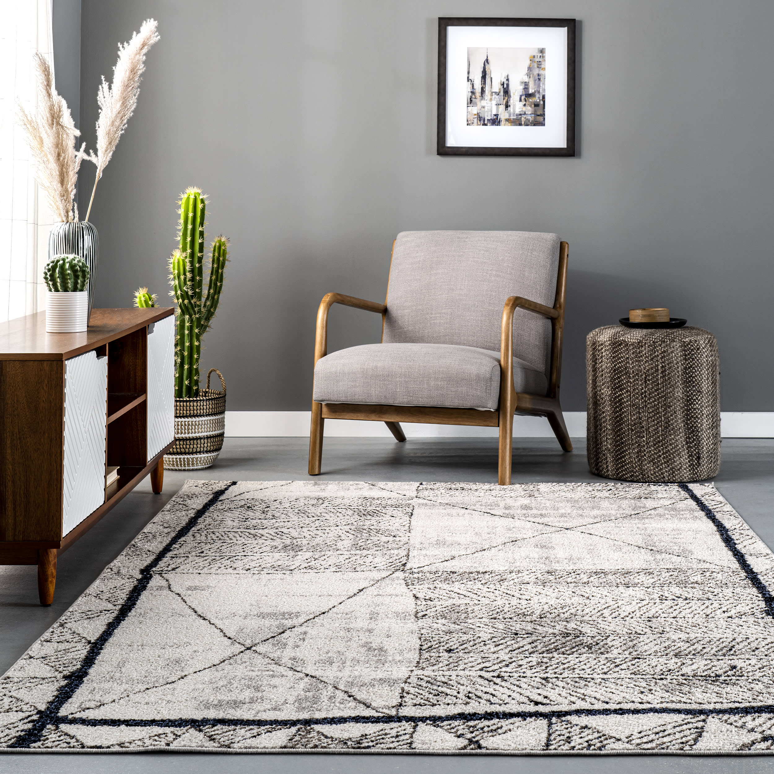 Paula Abstract Stripes Rug | Beige - Image 4