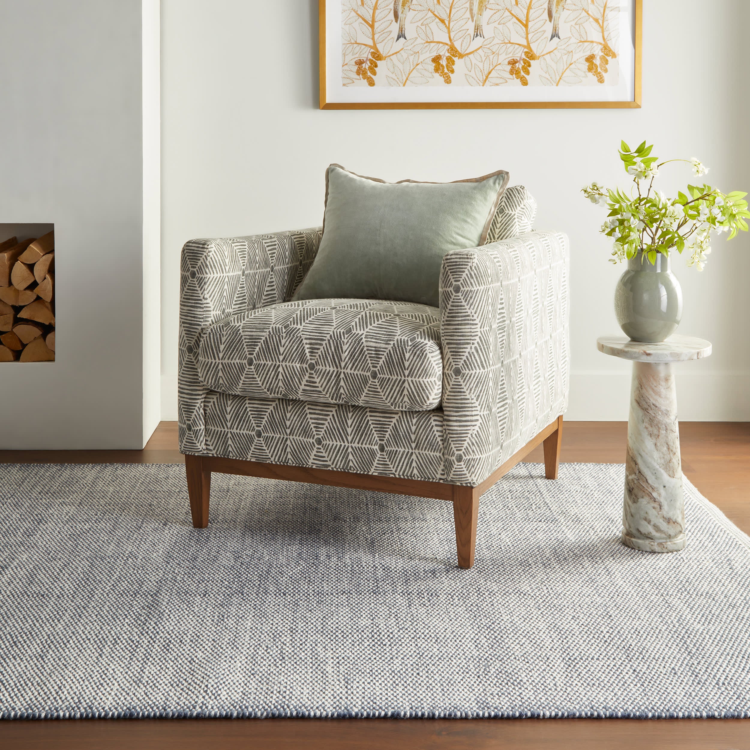 Pebble Handwoven Performance Rug | Blue - Image 2