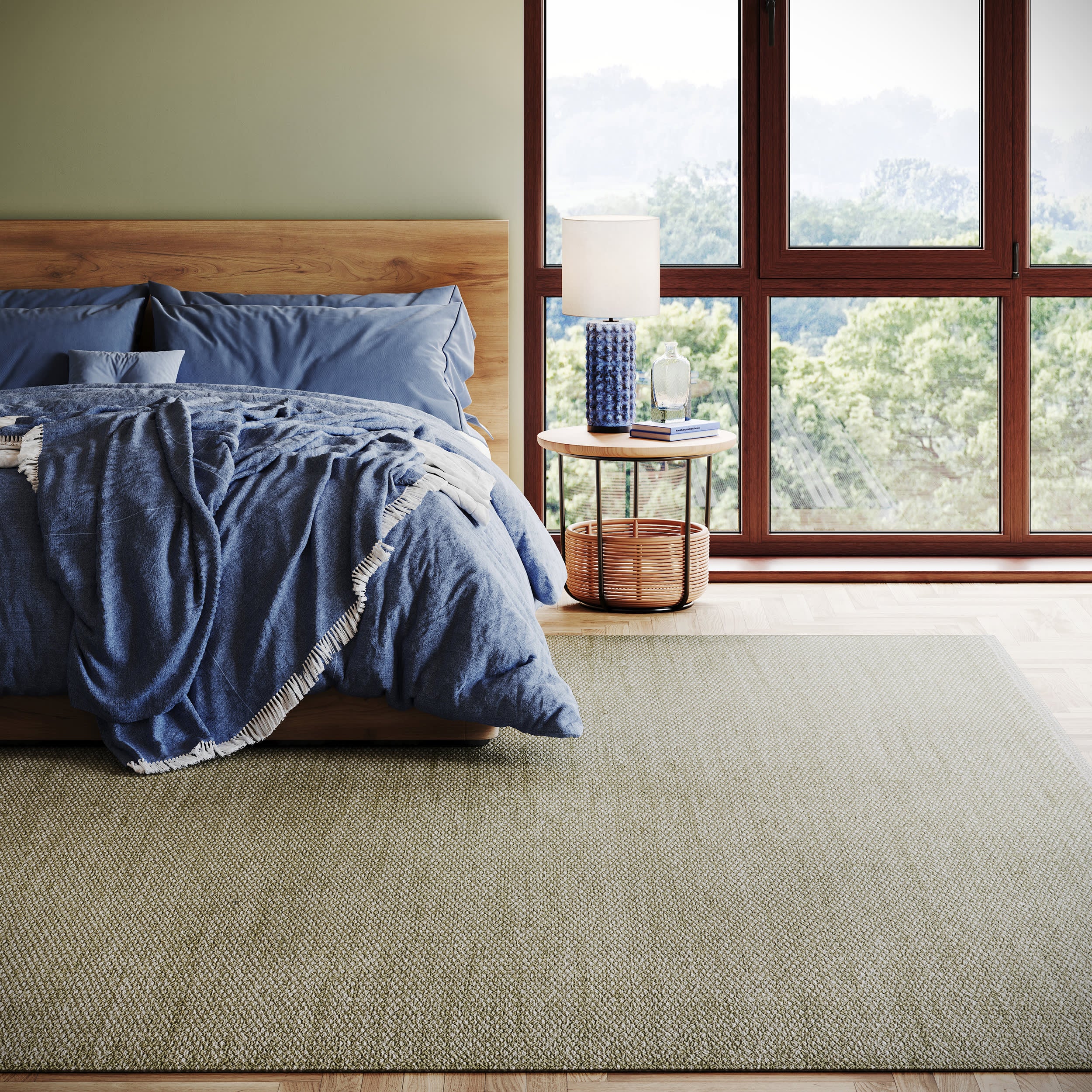 Pebble Handwoven Performance Rug | Green - Image 2