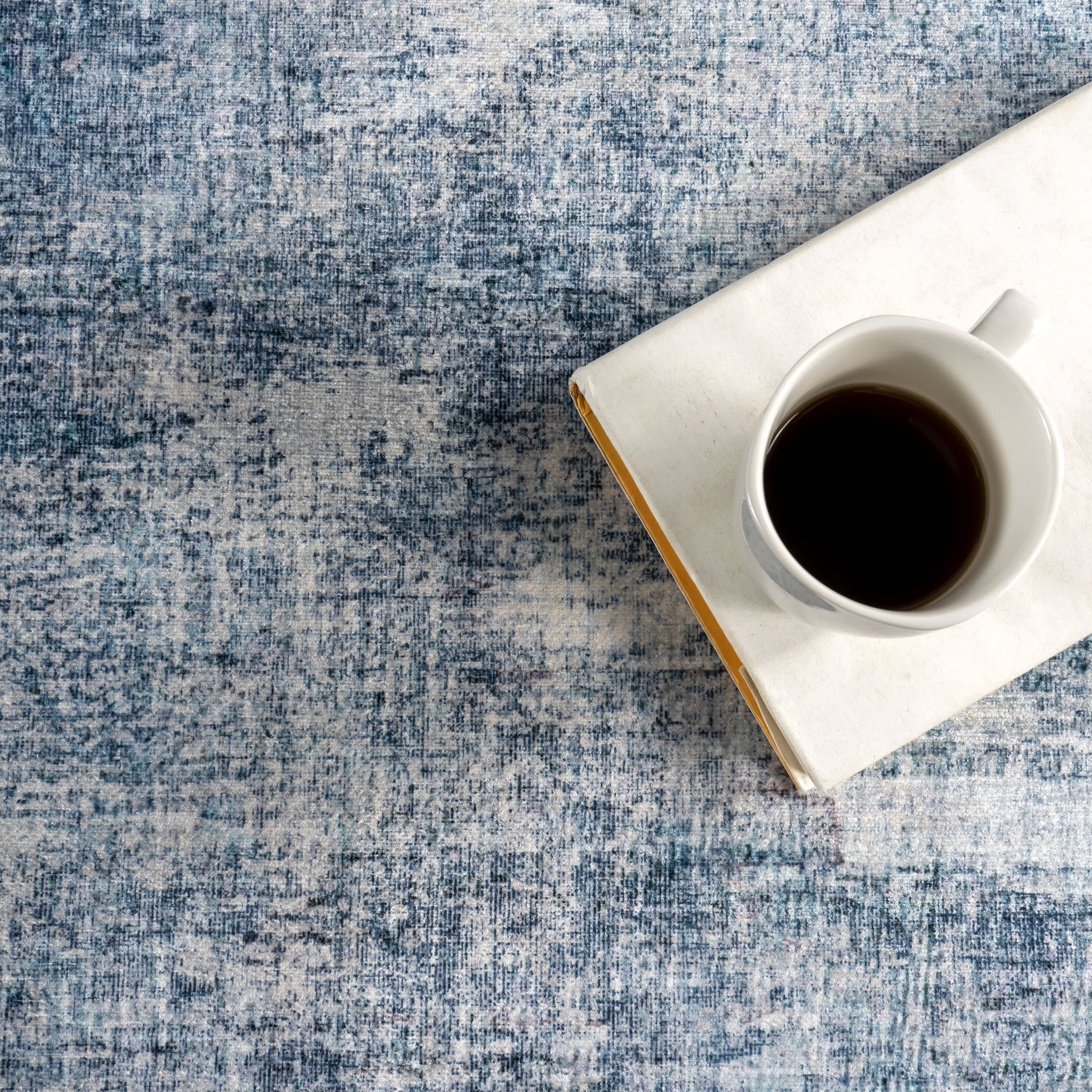 Peggy Abstract Spill Proof Washable Rug | Blue - Image 8
