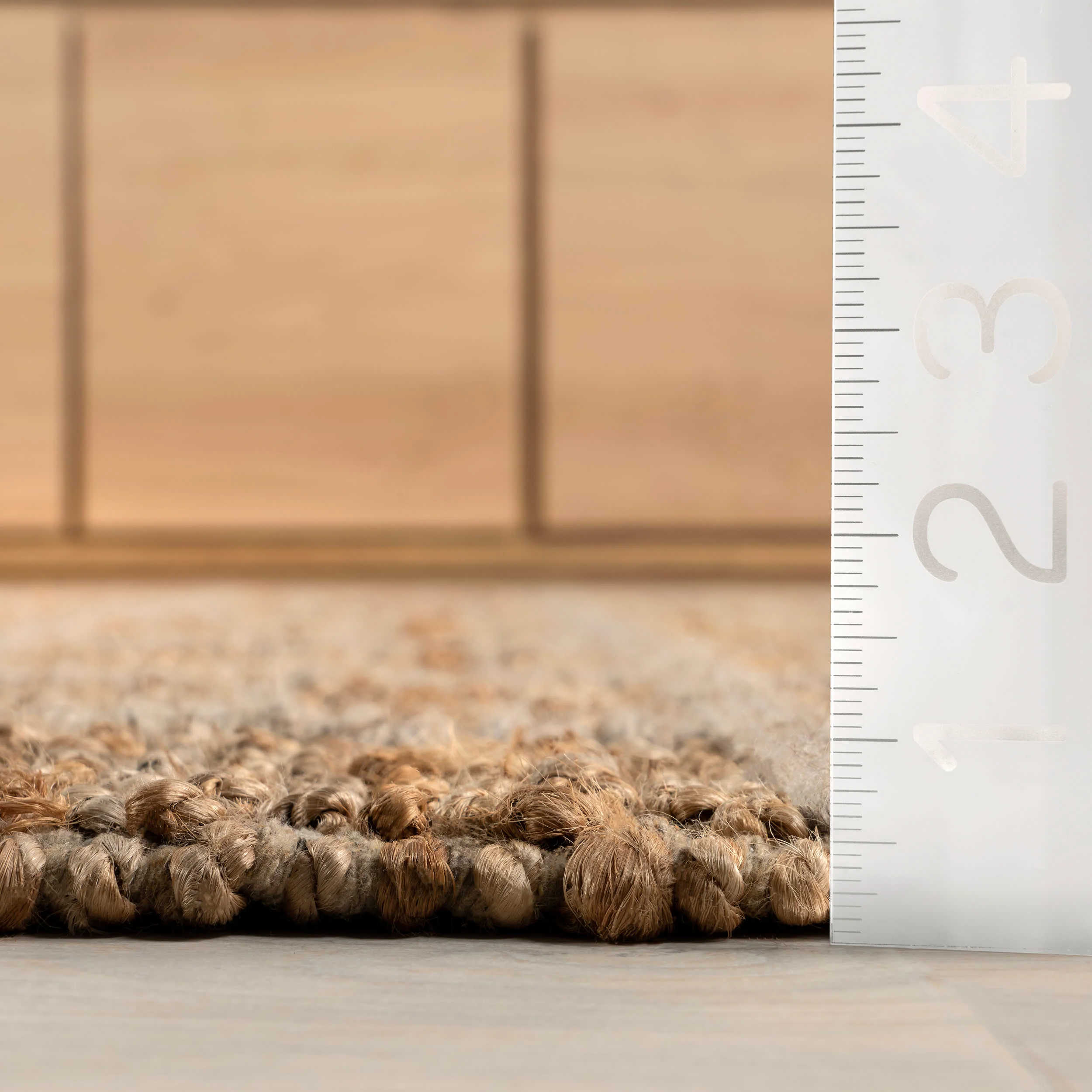 Penni Checked Jute and Wool Rug | Natural - Image 4