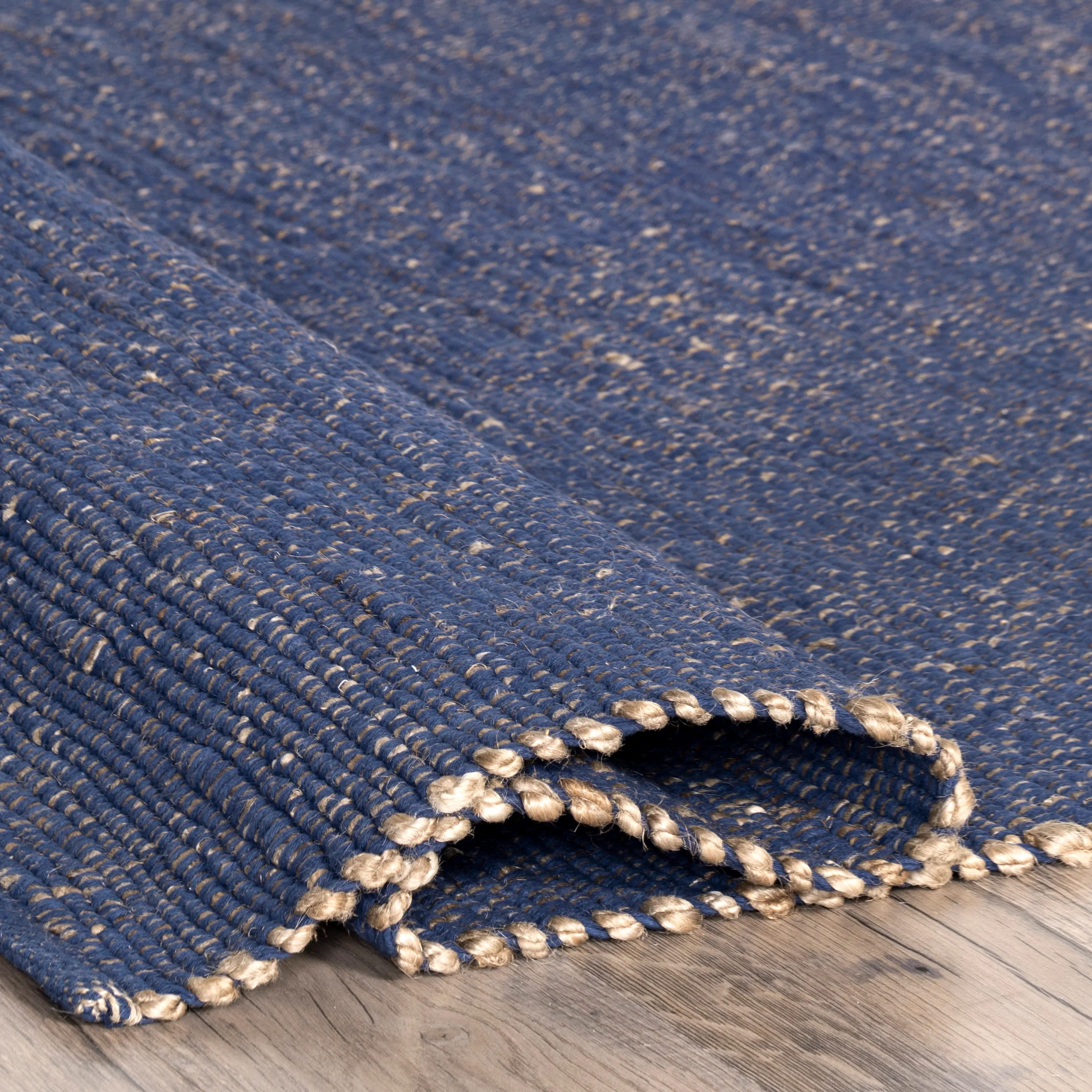 Perfect Handwoven Jute-Blend Rug | Blue - Image 6
