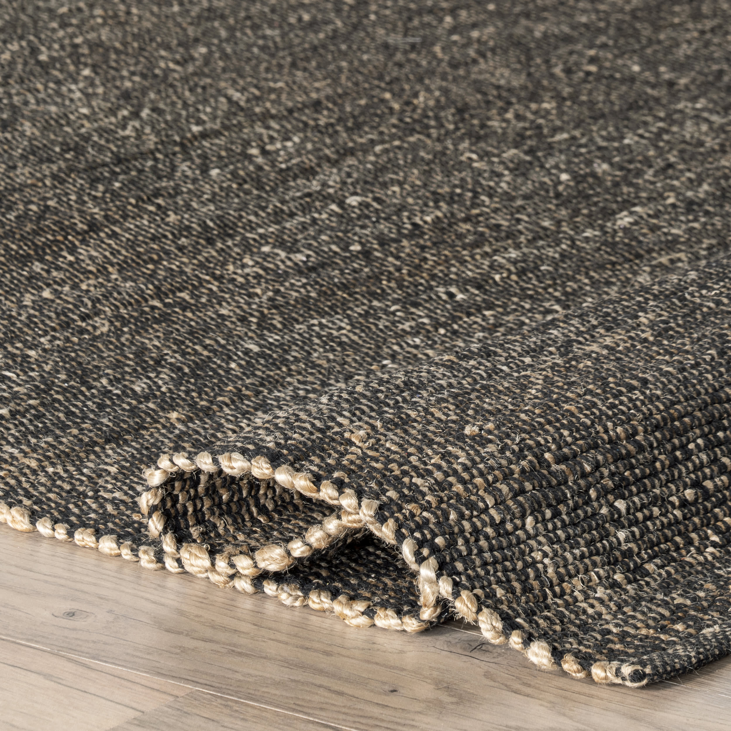 Perfect Handwoven Jute-Blend Rug | Charcoal - Image 8