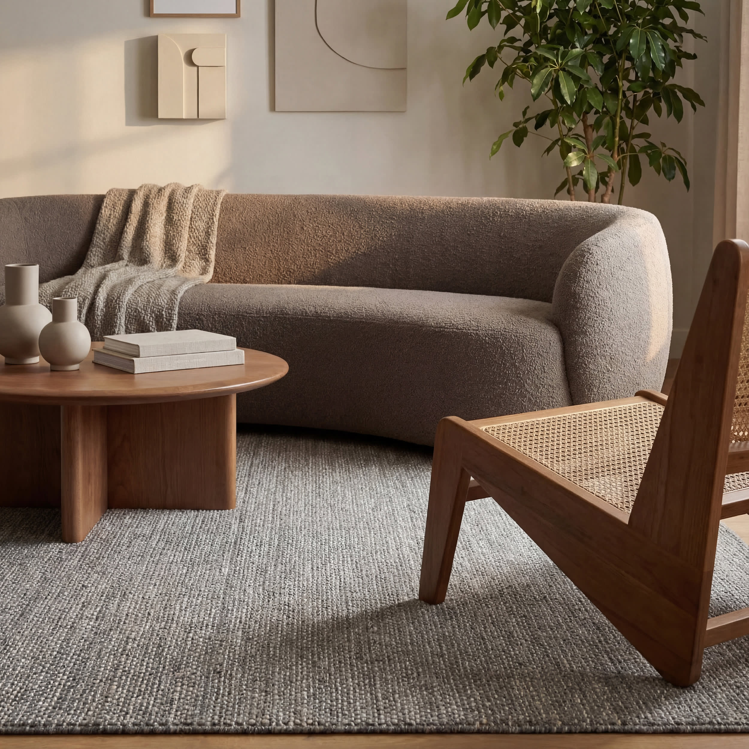 Perfect Handwoven Jute-Blend Rug | Grey - Image 4