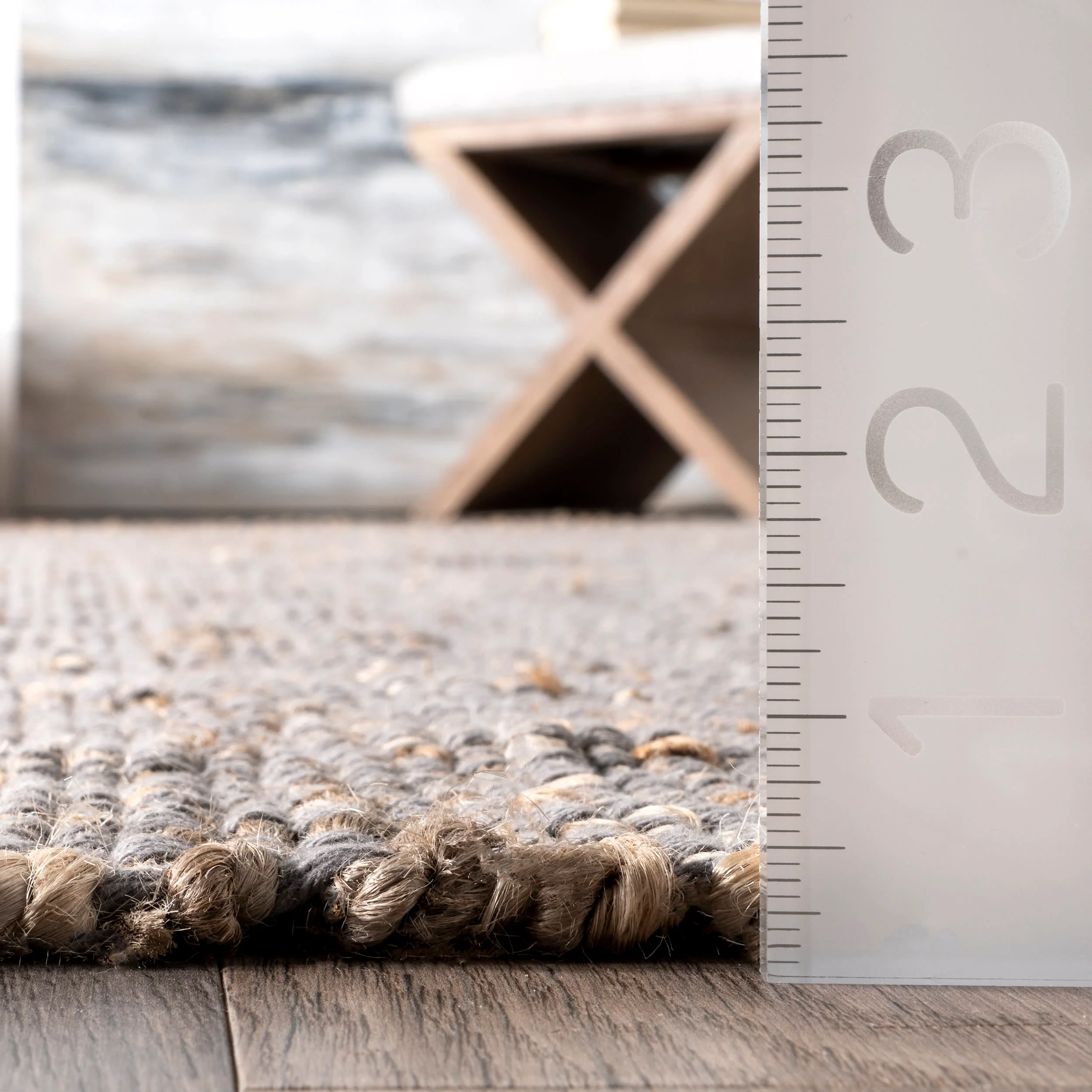 Perfect Handwoven Jute-Blend Rug | Grey - Image 5