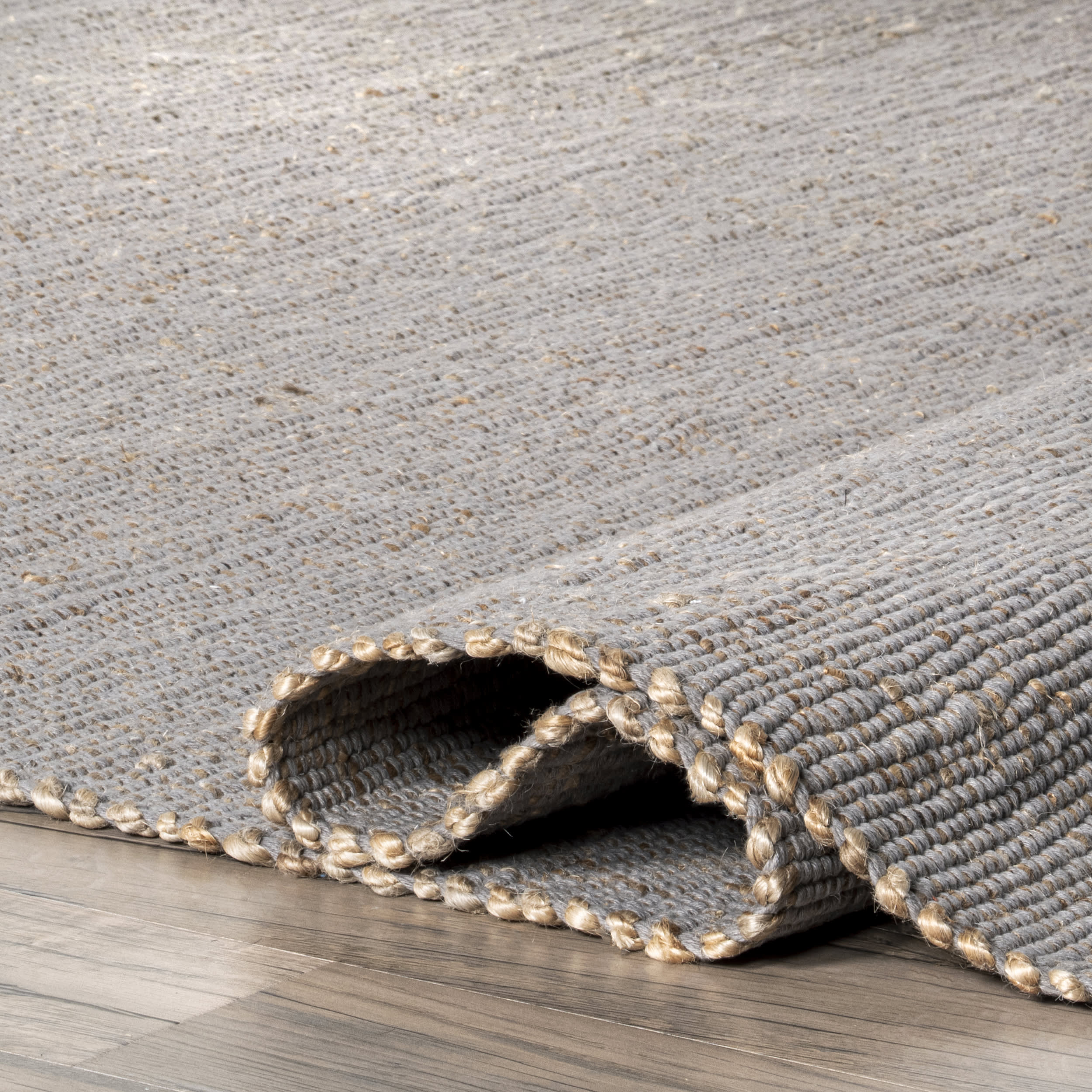 Perfect Handwoven Jute-Blend Rug | Grey - Image 2