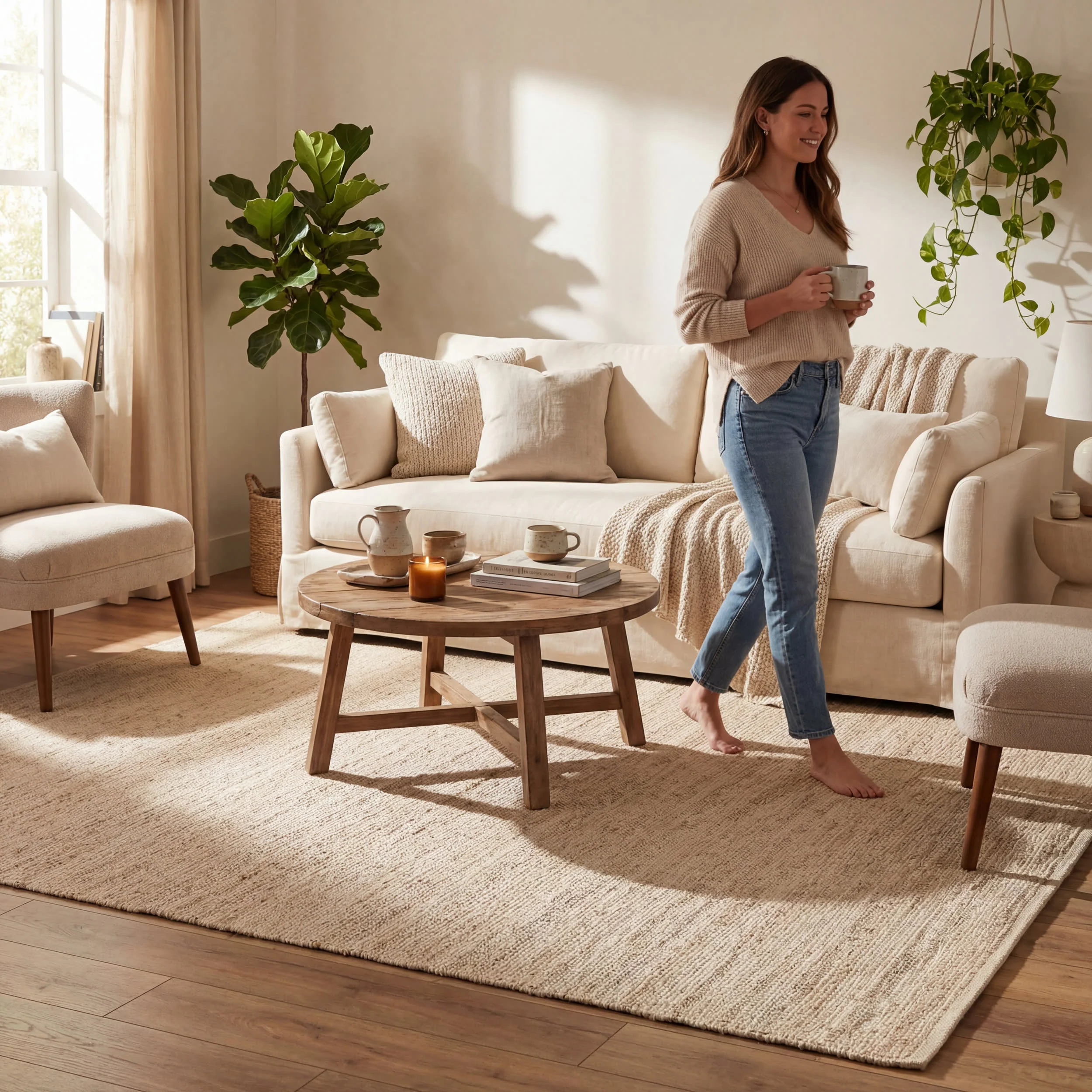 Perfect Handwoven Jute-Blend Rug | Natural - Image 9
