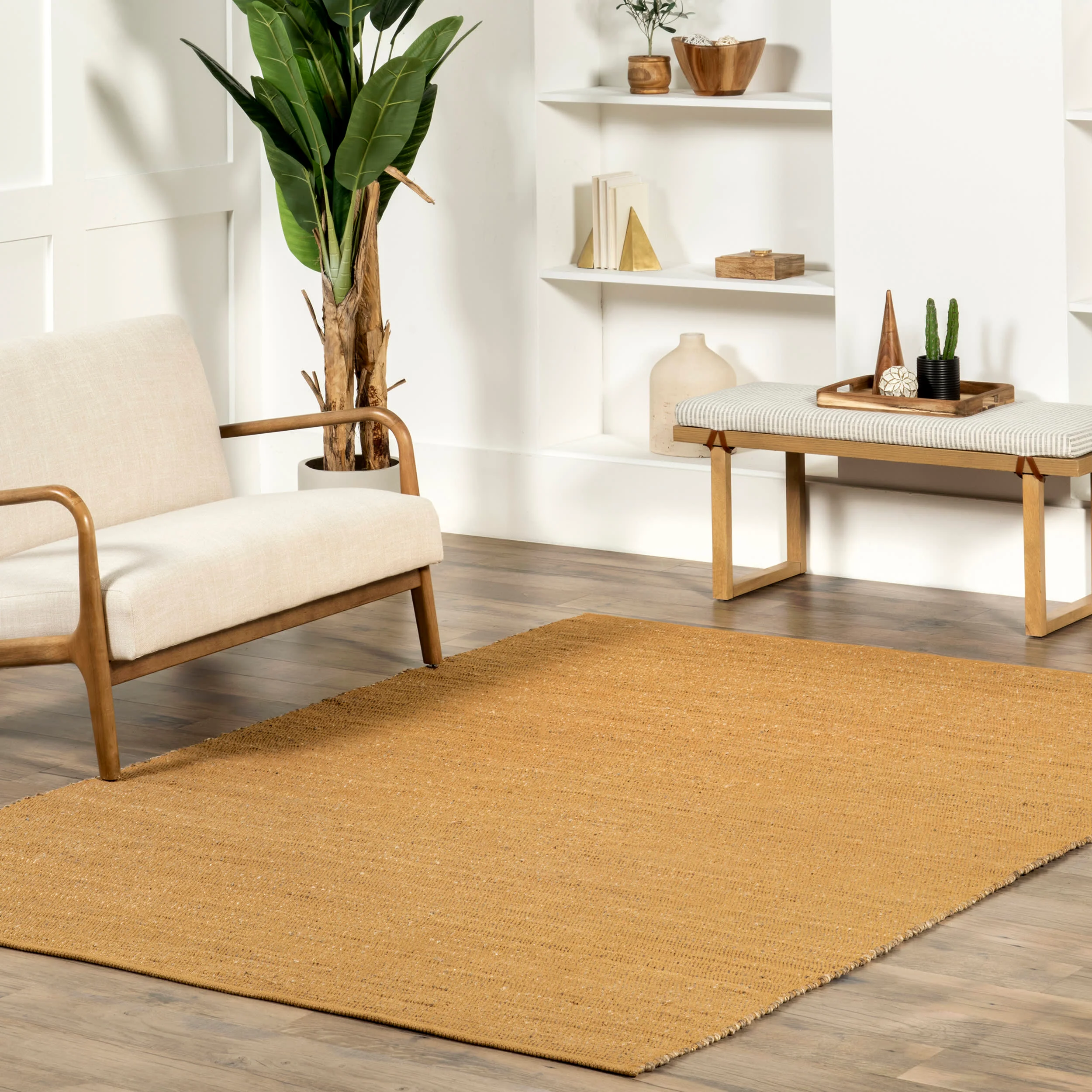 Perfect Handwoven Jute-Blend Rug | Sand - Image 2