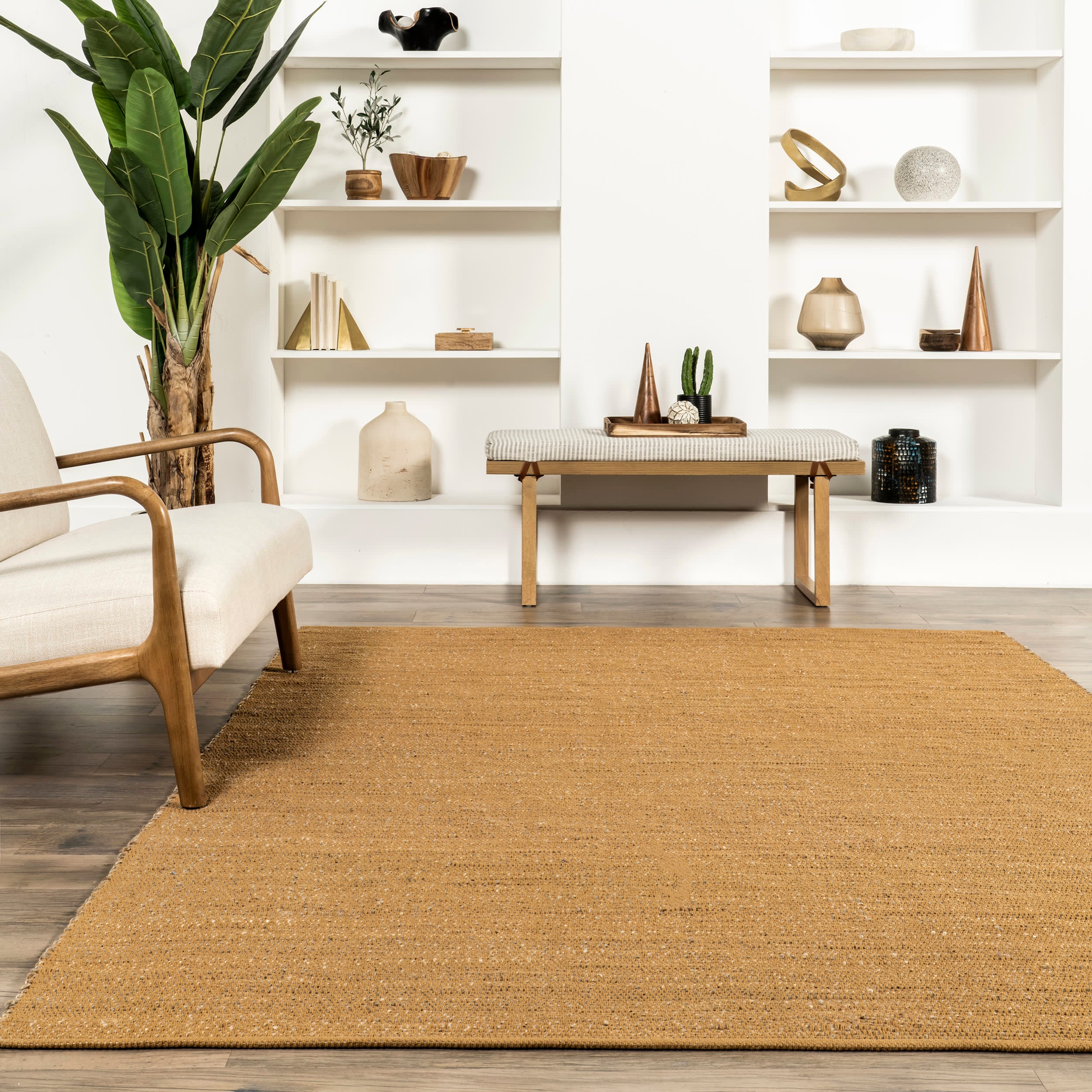 Perfect Handwoven Jute-Blend Rug | Sand - Image 4