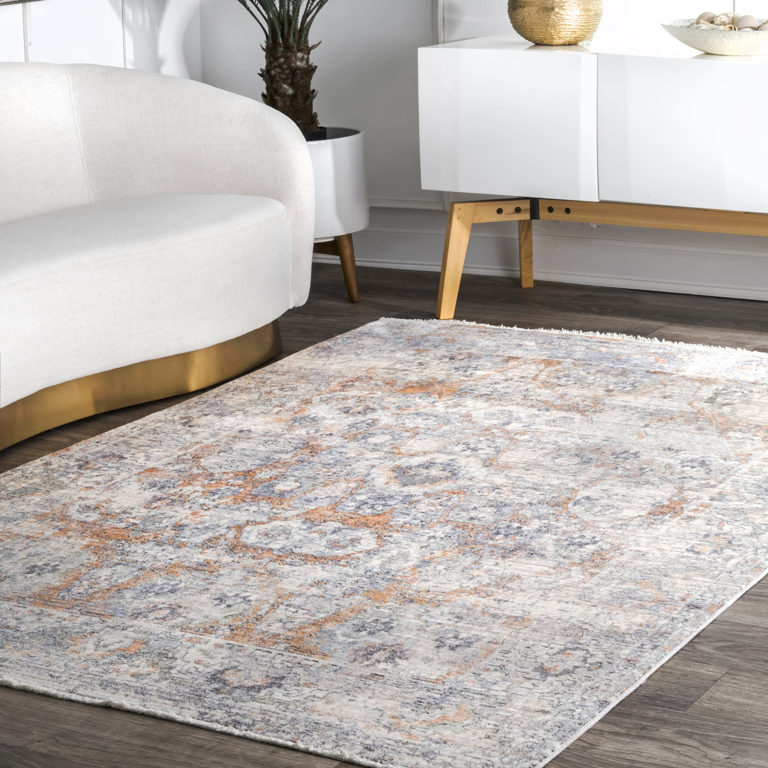 Persian Allura Fringe Rug | Orange - Image 2