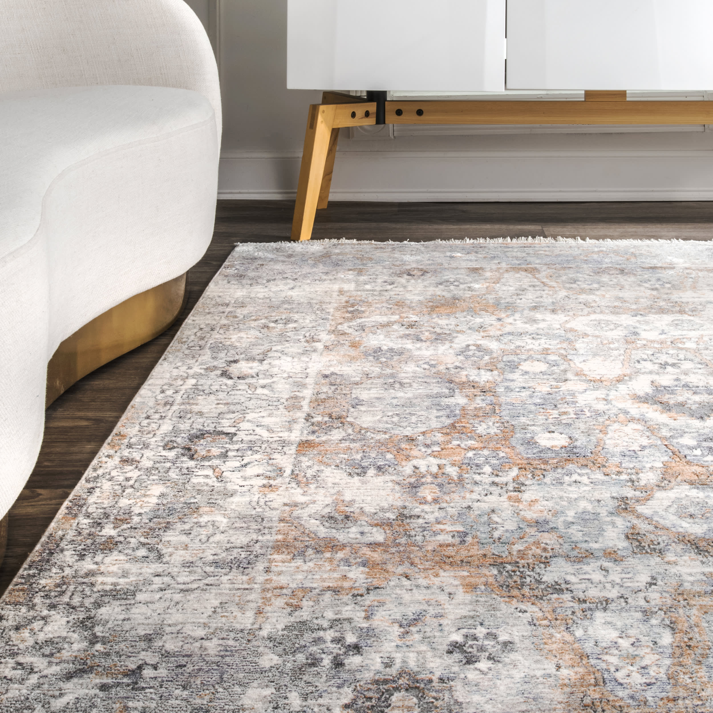Persian Allura Fringe Rug | Orange - Image 4