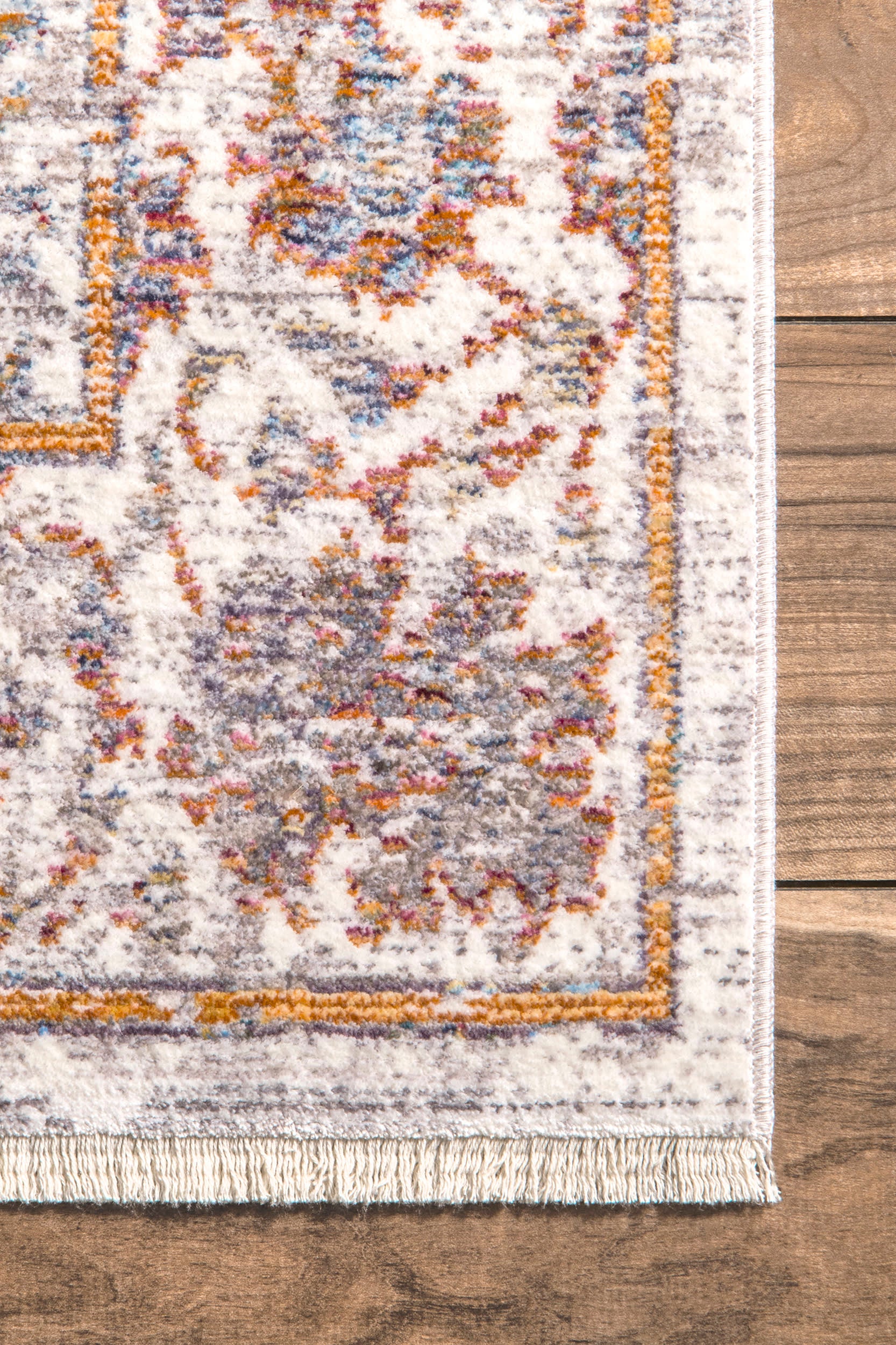 Persian Charmia Fringe Rug | Orange - Image 3