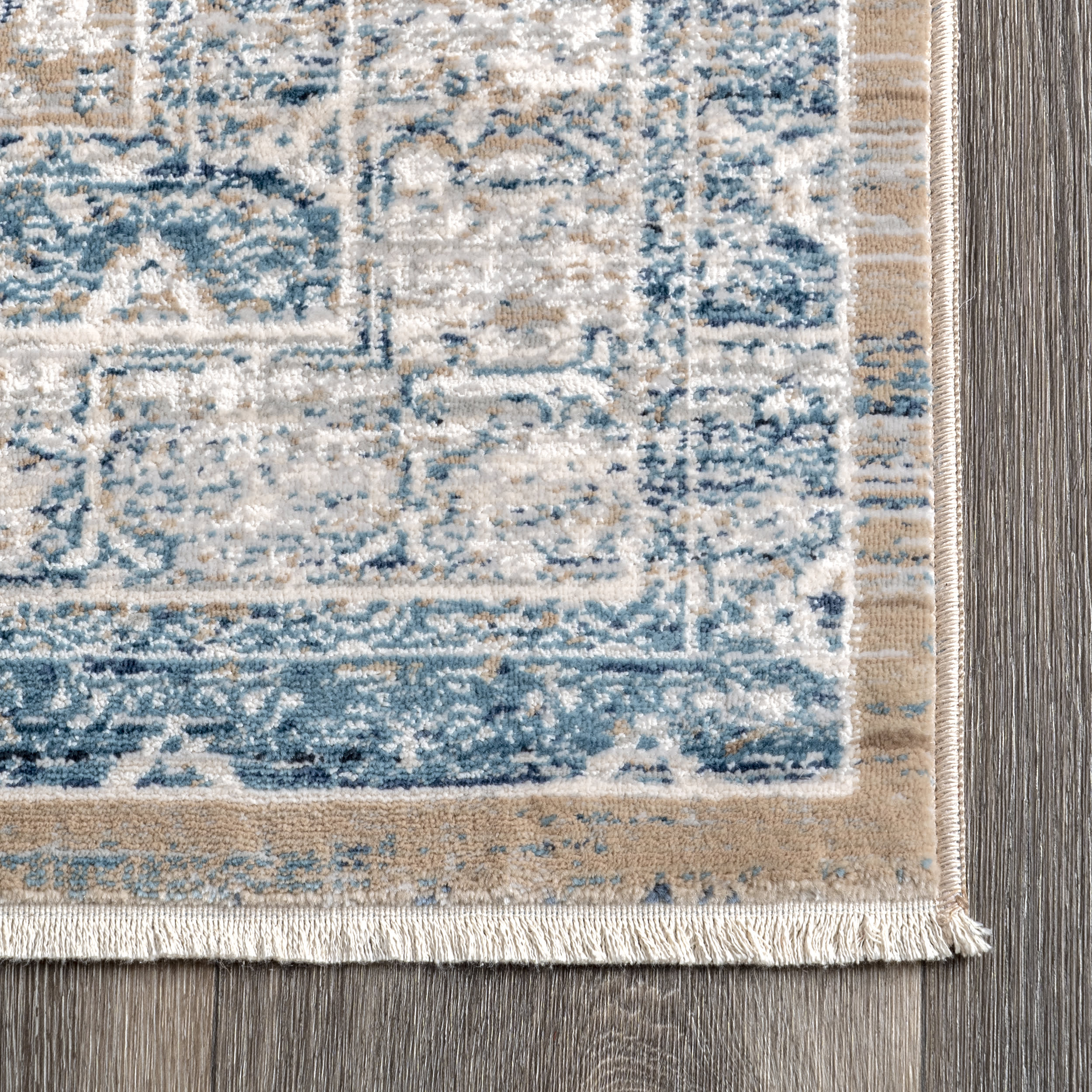 Persian Iris Medallion Rug | Grey - Image 3
