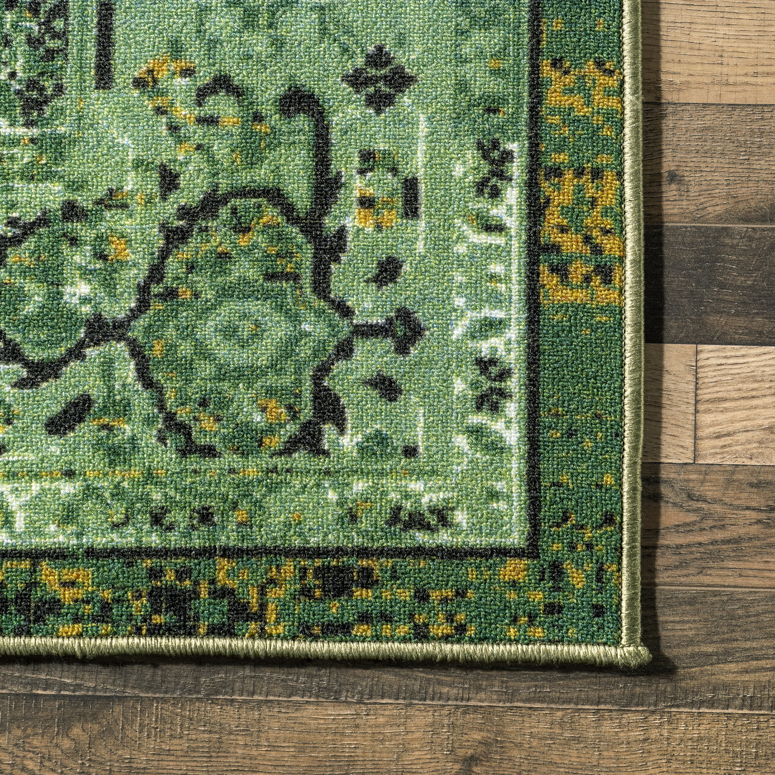 Persian Vintage Rug | Green - Image 3
