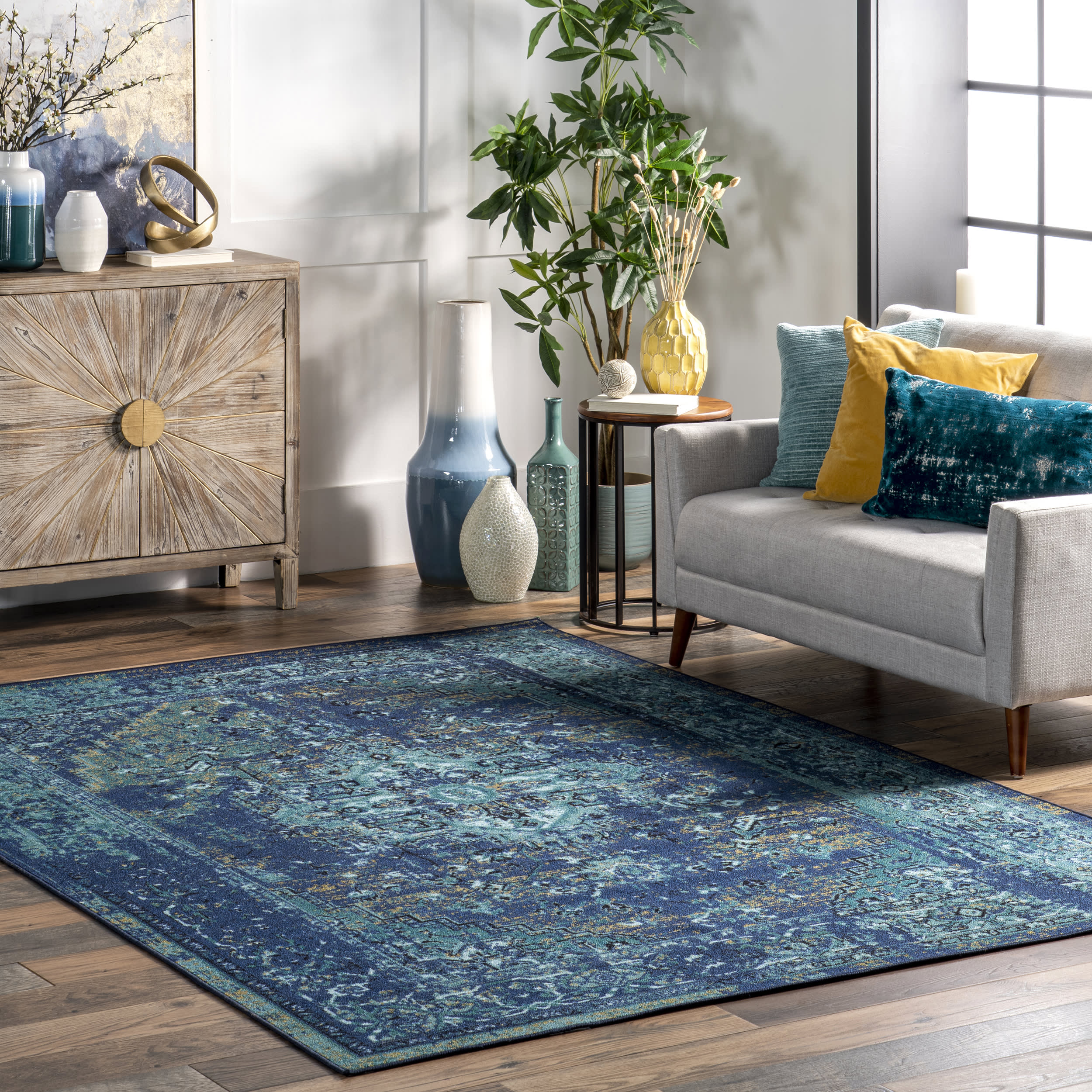 Persian Vintage Rug | Teal - Image 2