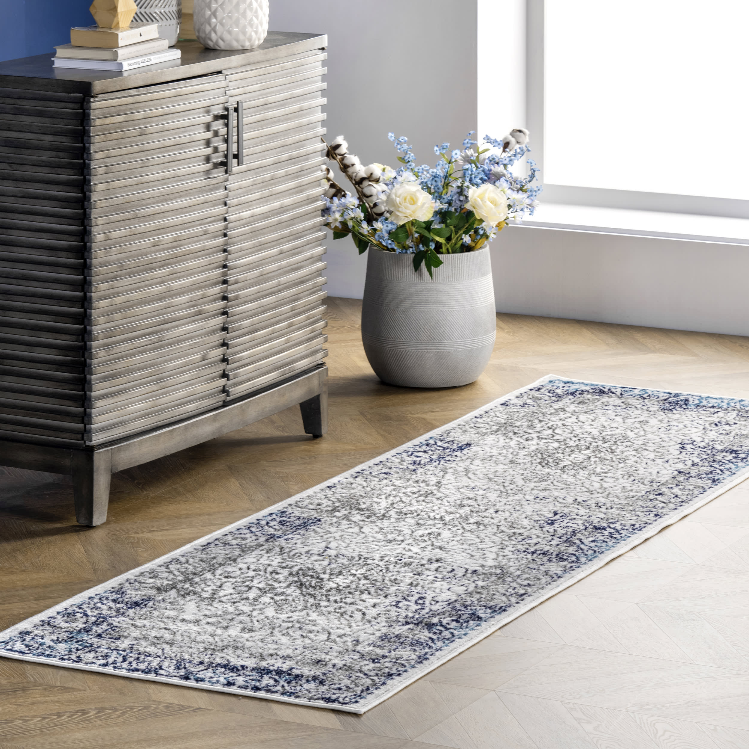 Persian Wreath Rug | Blue - Image 2