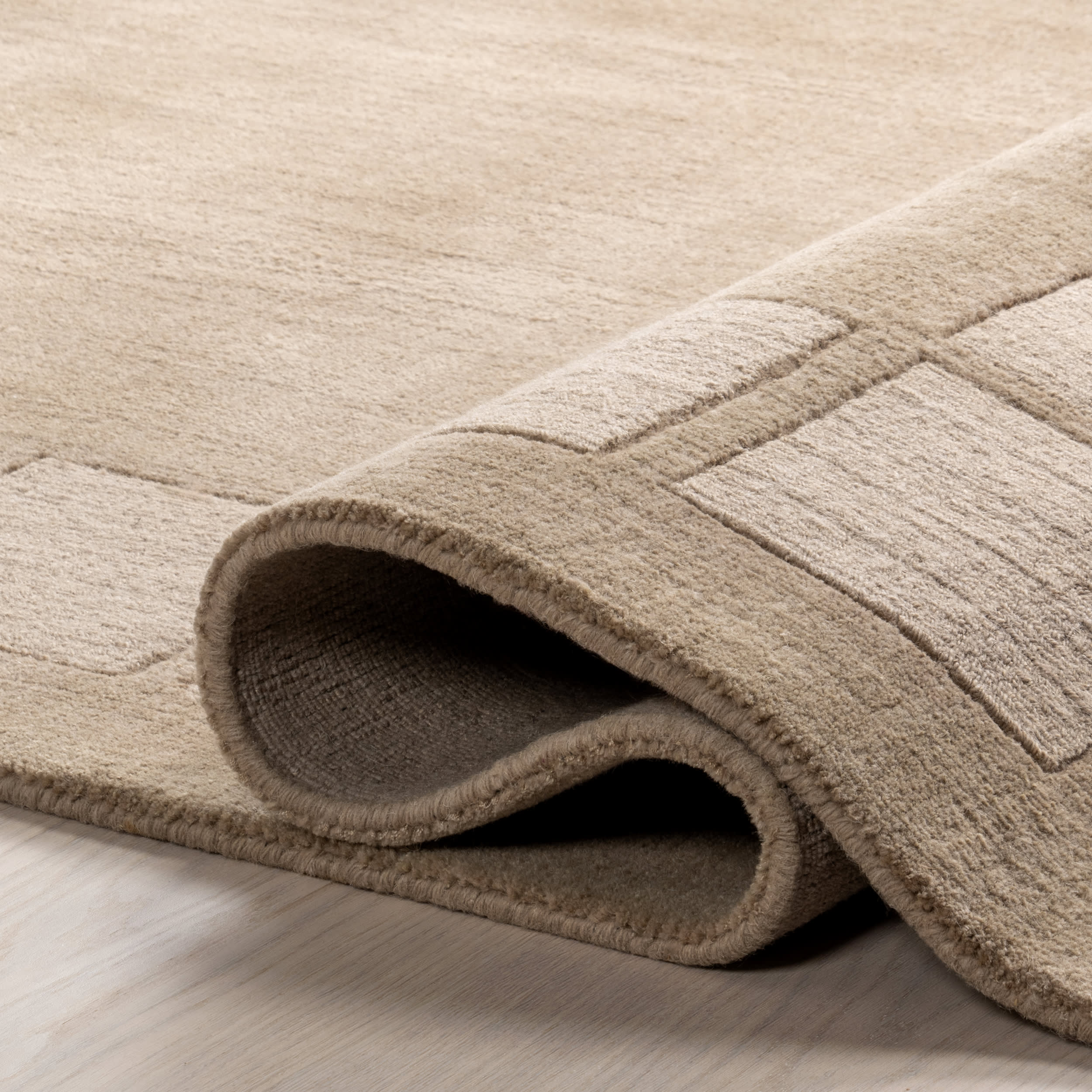 Petra High-Low Wool-Blend Rug | Fawn - Image 8