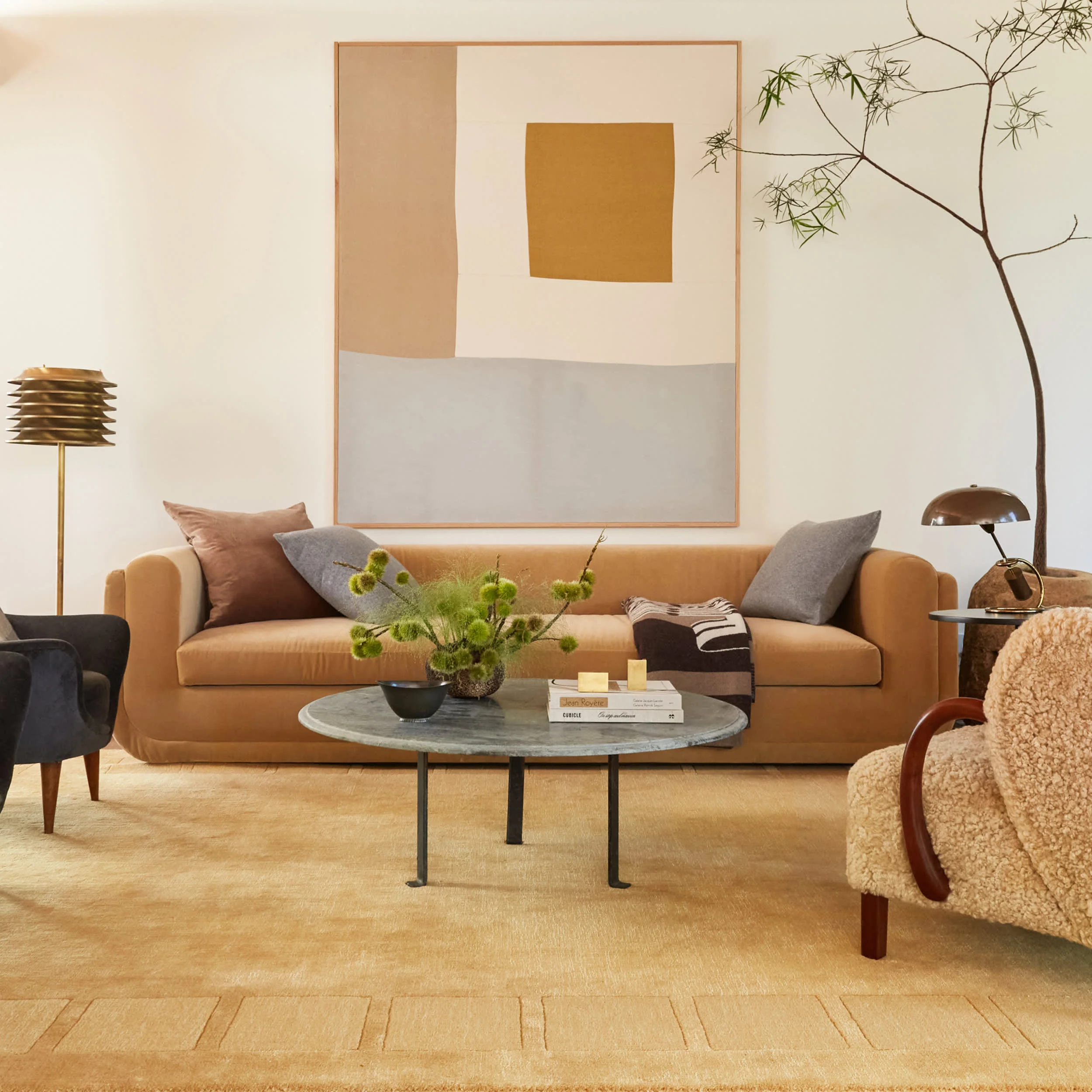 Petra High-Low Wool-Blend Rug | Golden Butter - Image 2