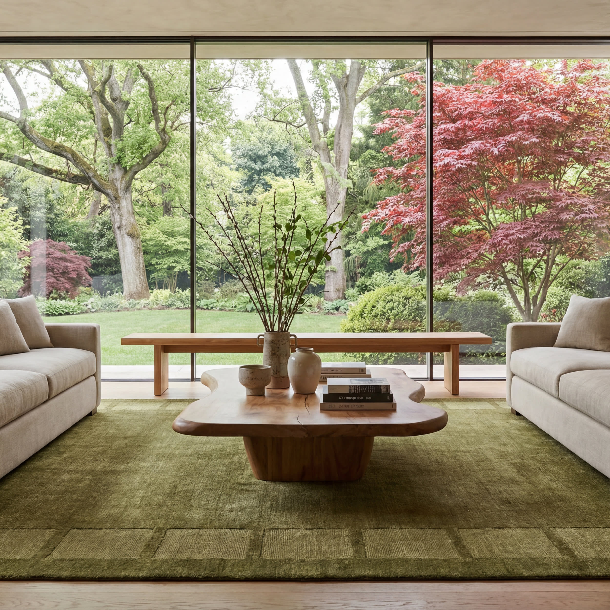 Petra High-Low Wool-Blend Rug | Verdant Green - Image 5