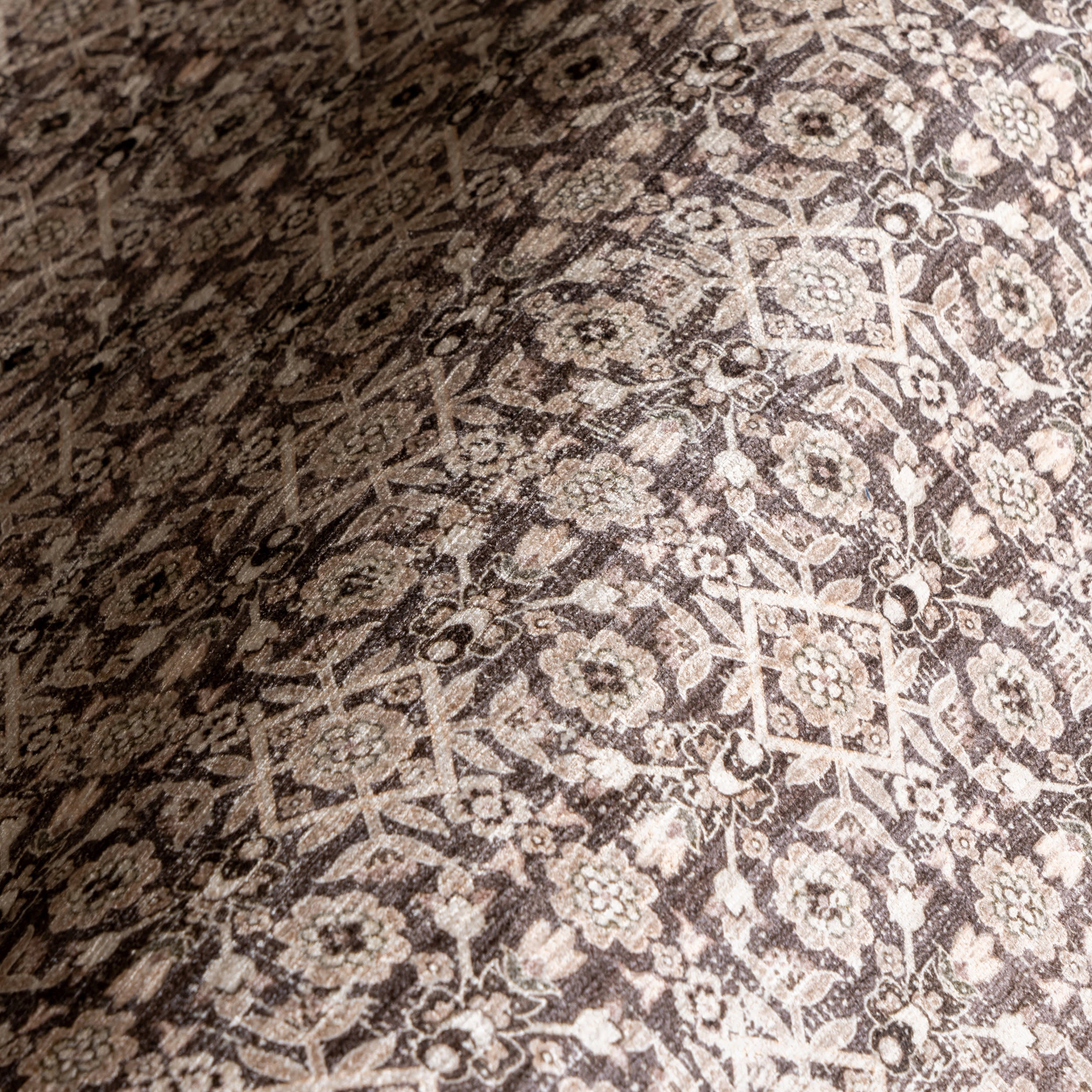 Petula Botanical Spill Proof Washable Rug | Beige - Image 3